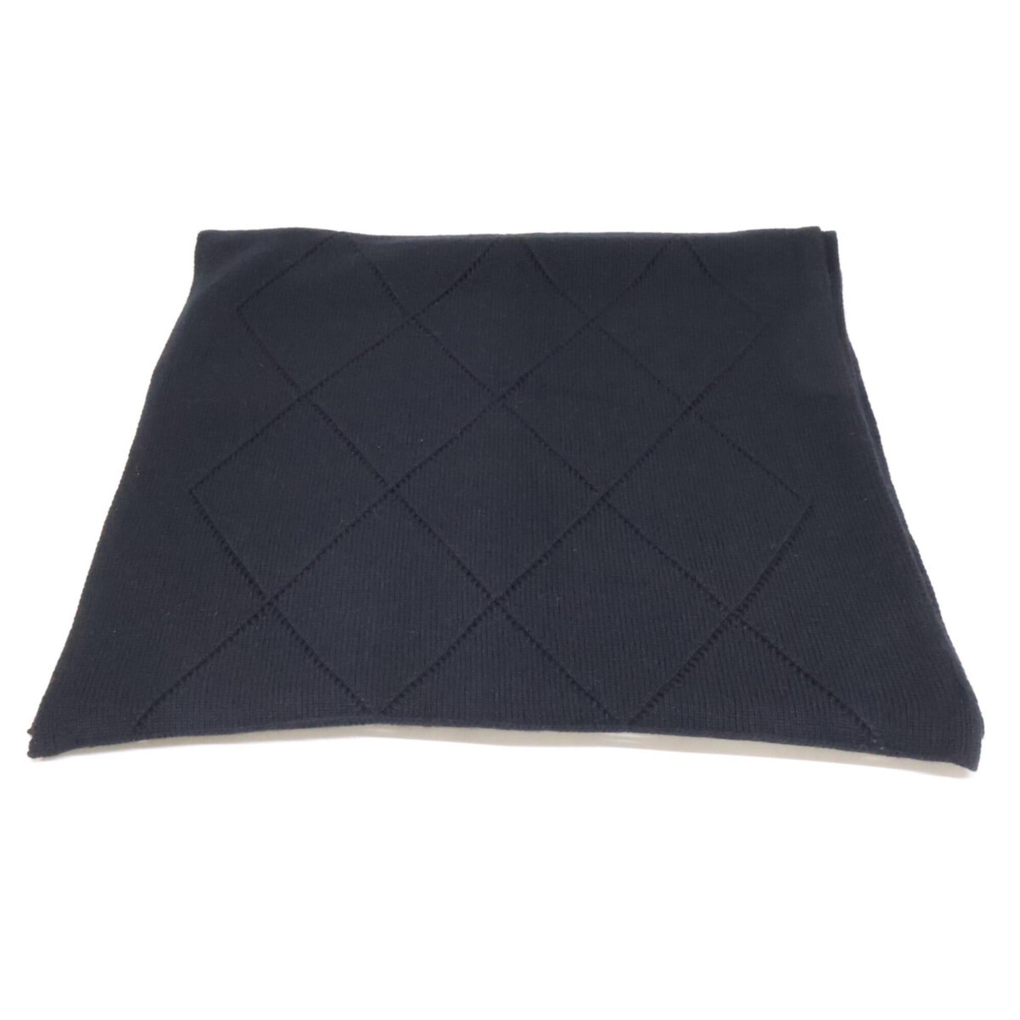 Chanel CHANEL Coco Mark Cashmere Scarf, Black, Women's Size ONE SIZE - 2 Thumbnail