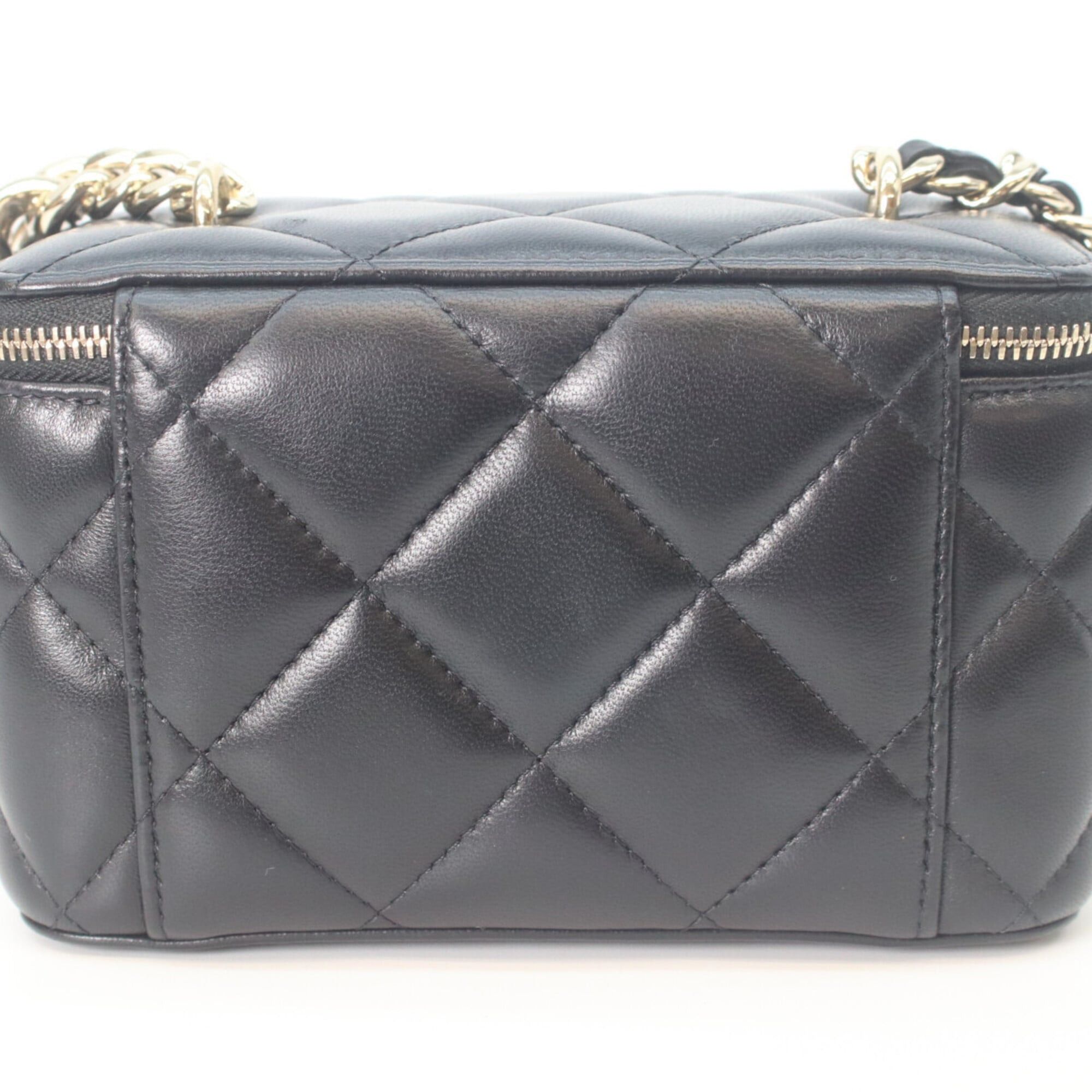 Chanel CHANEL Black Lambskin Gold Hardware Big Chain Shoulder Vanity Bag for Women Size ONE SIZE - 3 Thumbnail