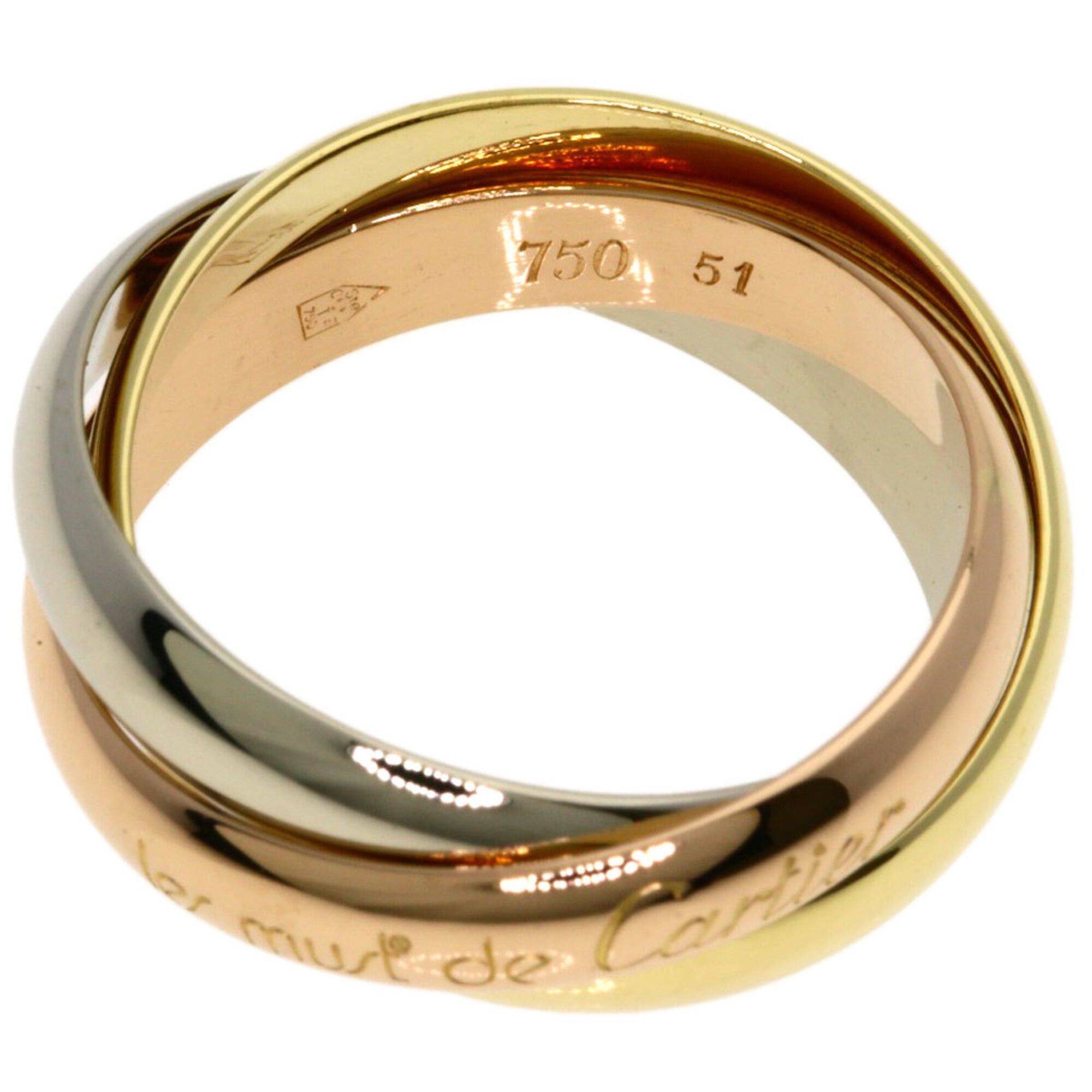 Cartier Cartier Trinity #51 Ring - 18K Yellow Gold/18K White Pink Gold Women's CARTIER Size ONE SIZE - 3 Thumbnail
