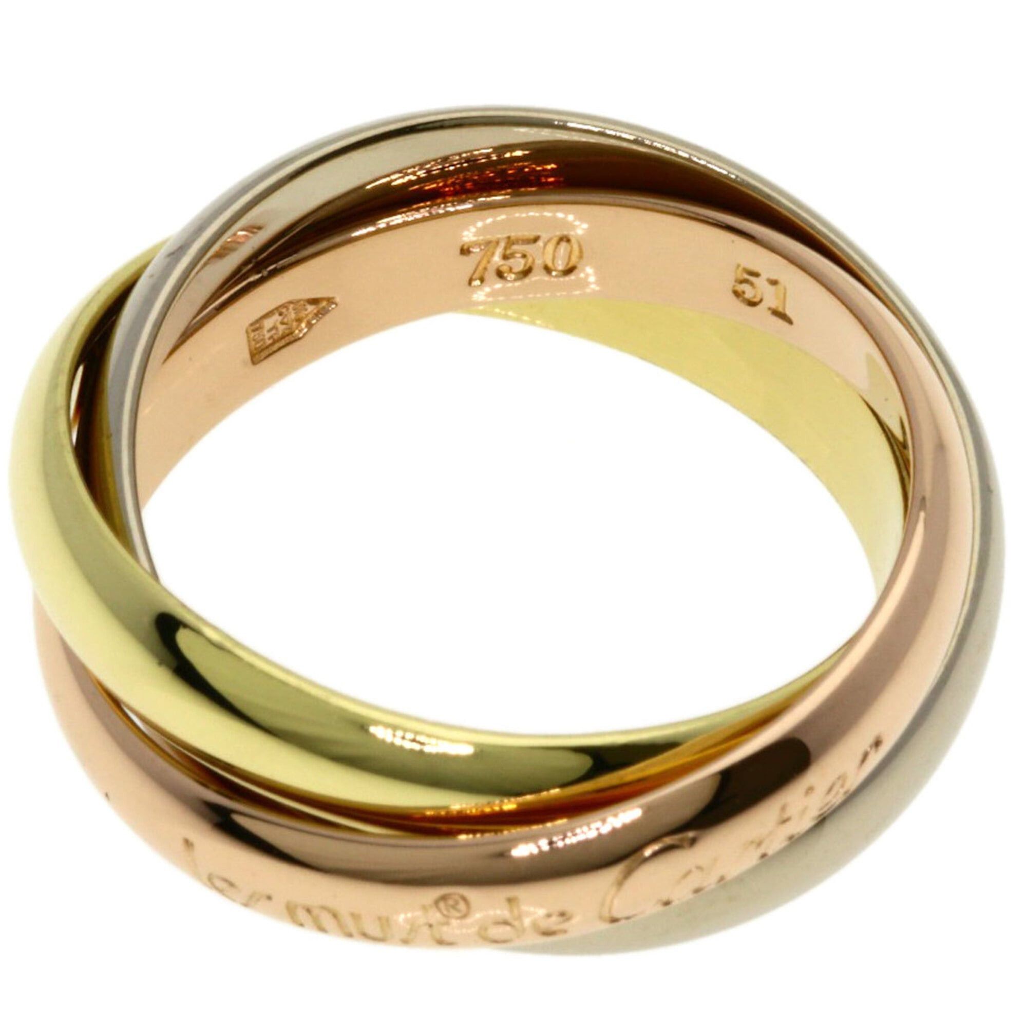 Cartier Cartier Trinity #51 Ring - 18K Yellow Gold/18K White Pink Gold Women's CARTIER Size ONE SIZE - 3 Thumbnail