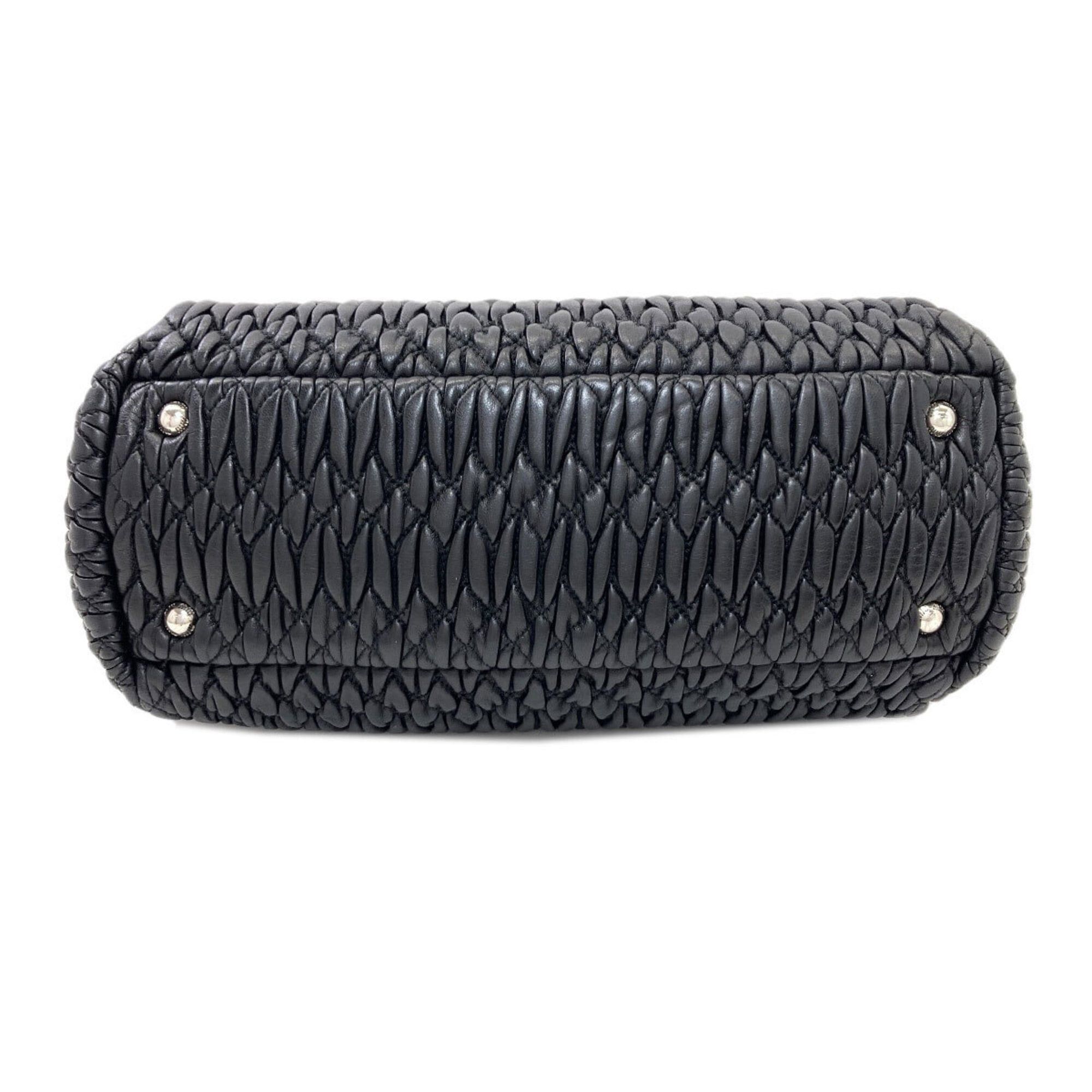 Miu Miu Miu Miu Miu Crystal Matelassé 2-Way Tote Bag, Calfskin, Women's. Size ONE SIZE - 4 Thumbnail