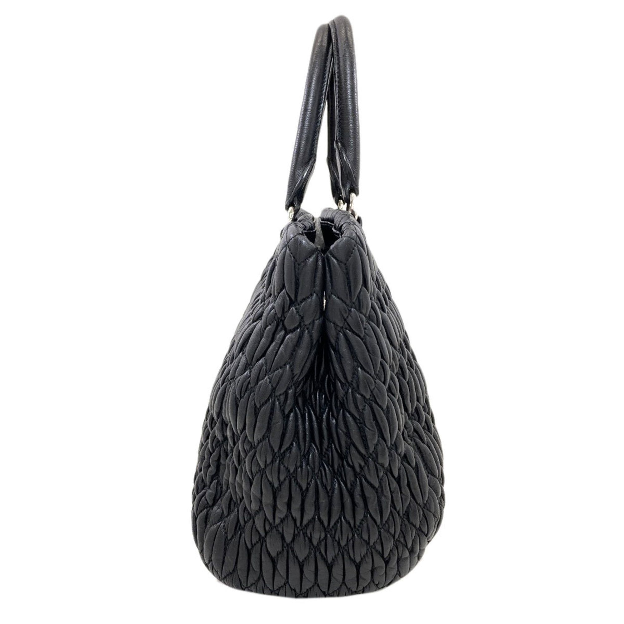 Miu Miu Miu Miu Miu Crystal Matelassé 2-Way Tote Bag, Calfskin, Women's. Size ONE SIZE - 3 Thumbnail