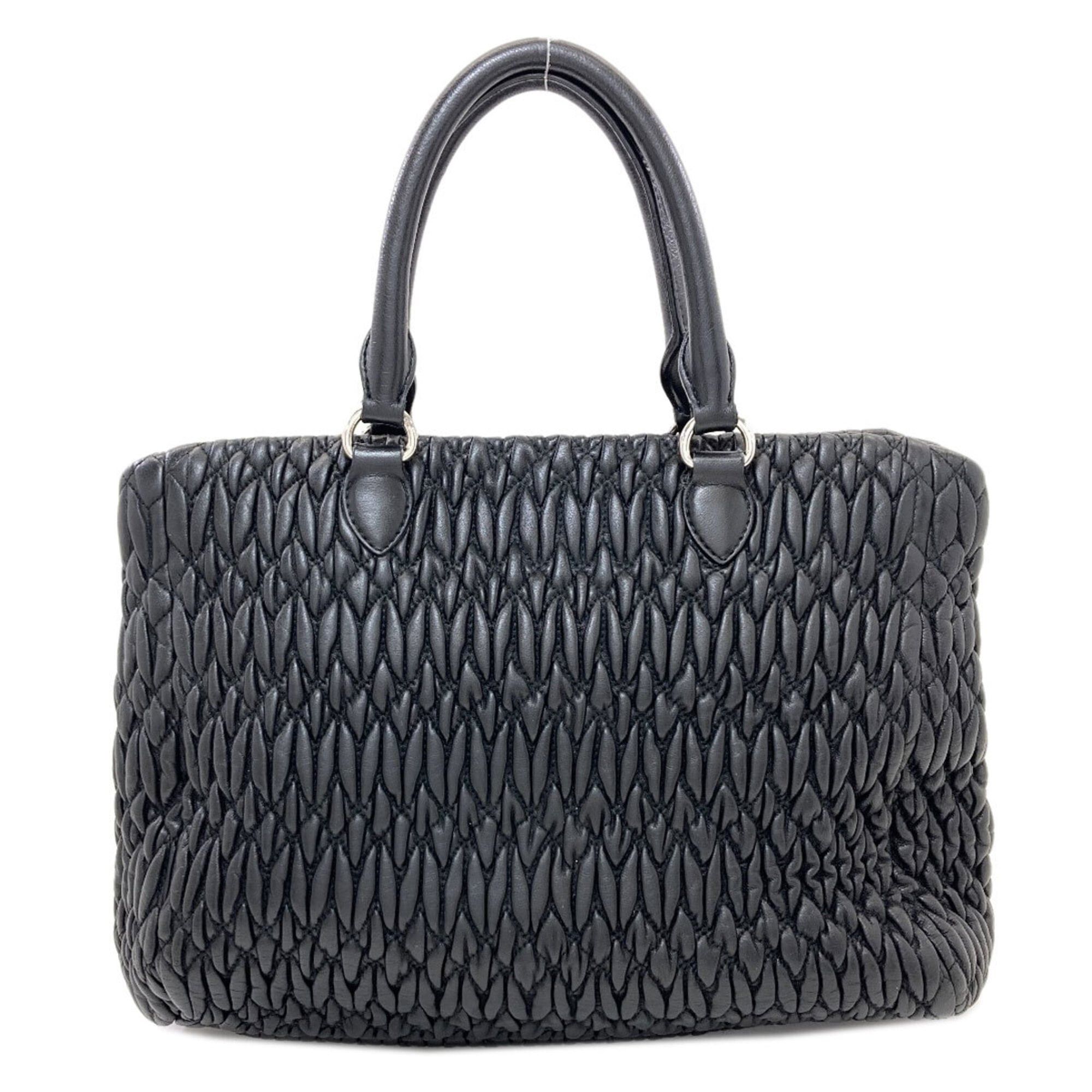 Miu Miu Miu Miu Miu Crystal Matelassé 2-Way Tote Bag, Calfskin, Women's. Size ONE SIZE - 2 Thumbnail