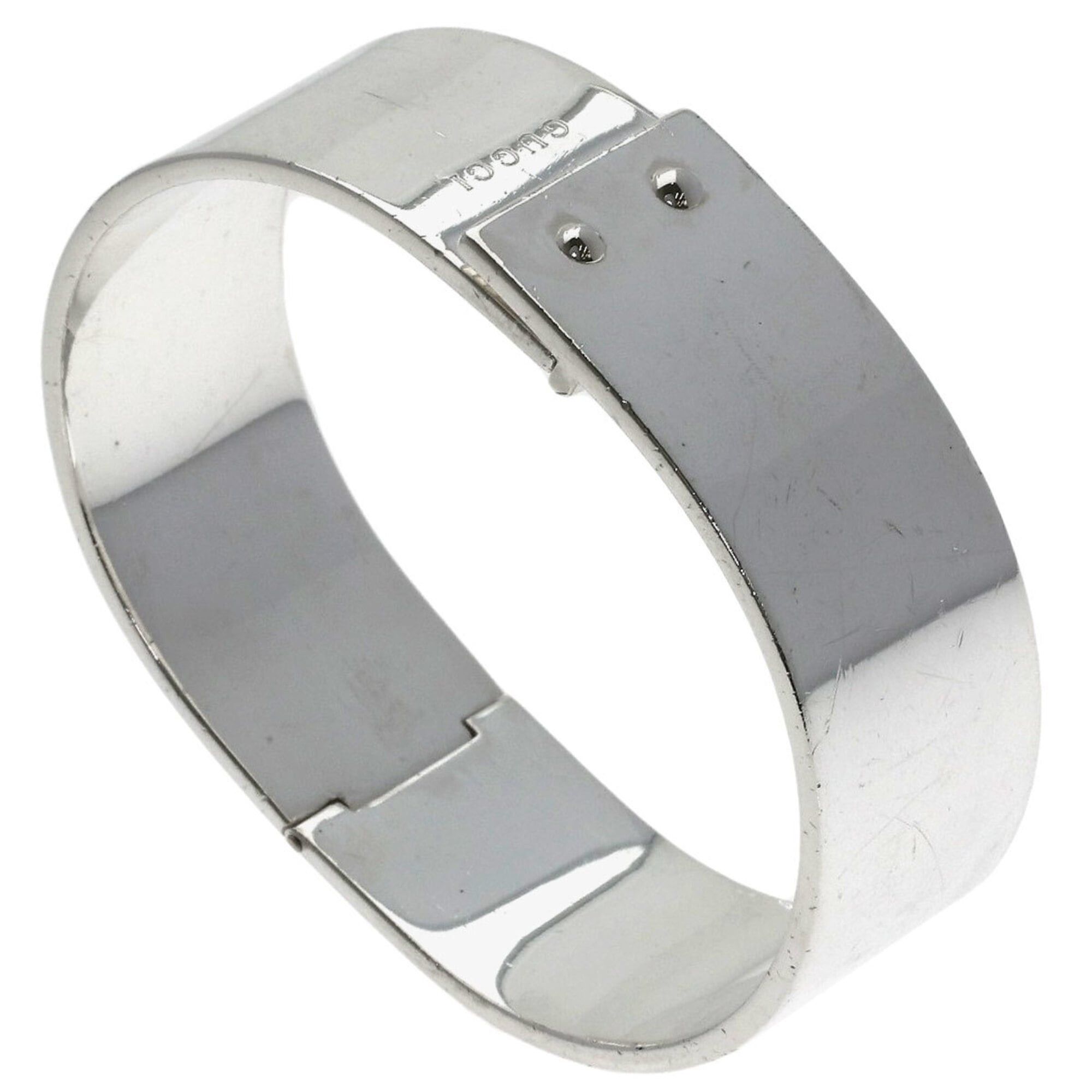Gucci Gucci Logo Bangle Bracelet, Silver, Women's Size ONE SIZE - 2 Thumbnail