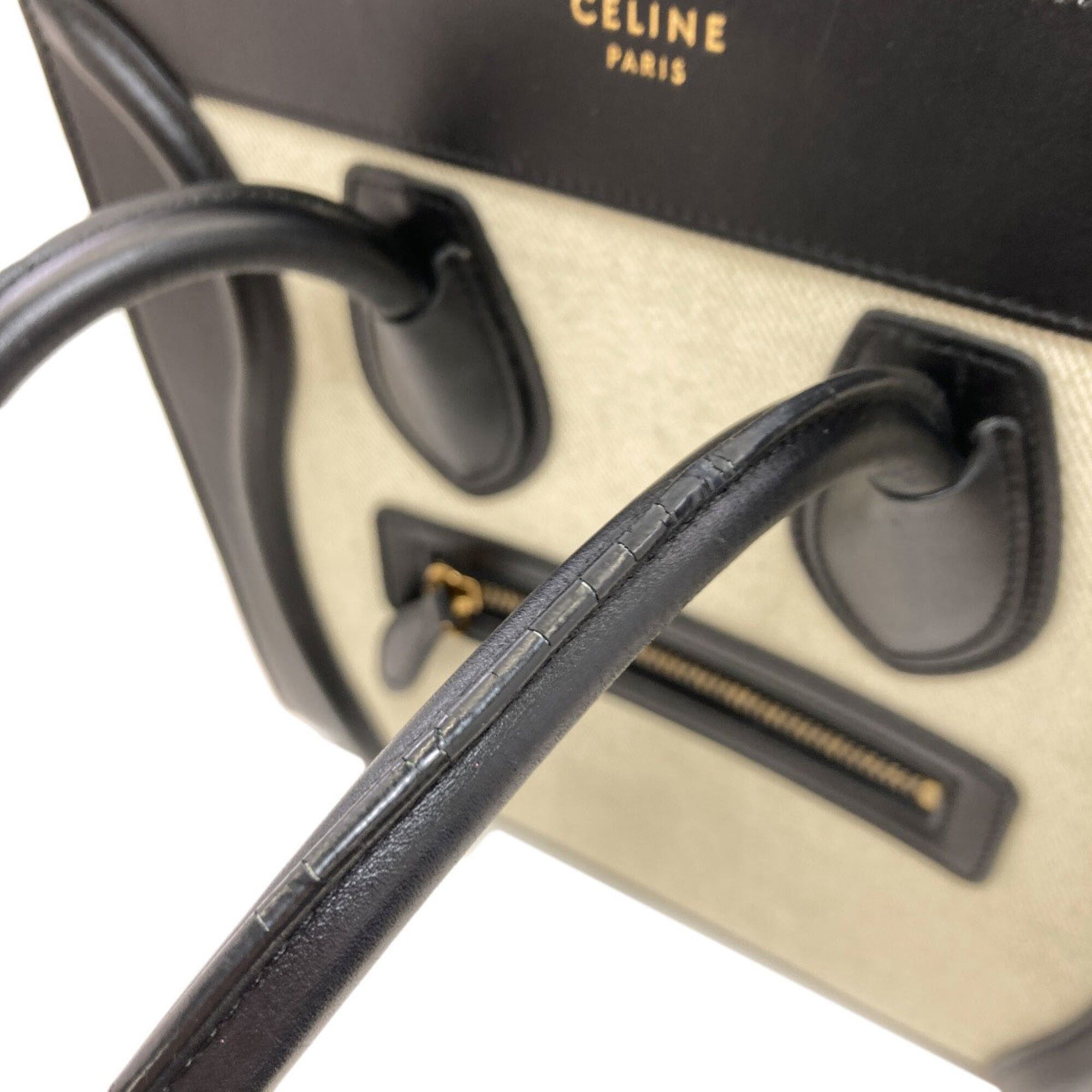Celine Celine Luggage Micro Handbag, Canvas/Leather, Women's CELINE Size ONE SIZE - 19 Thumbnail