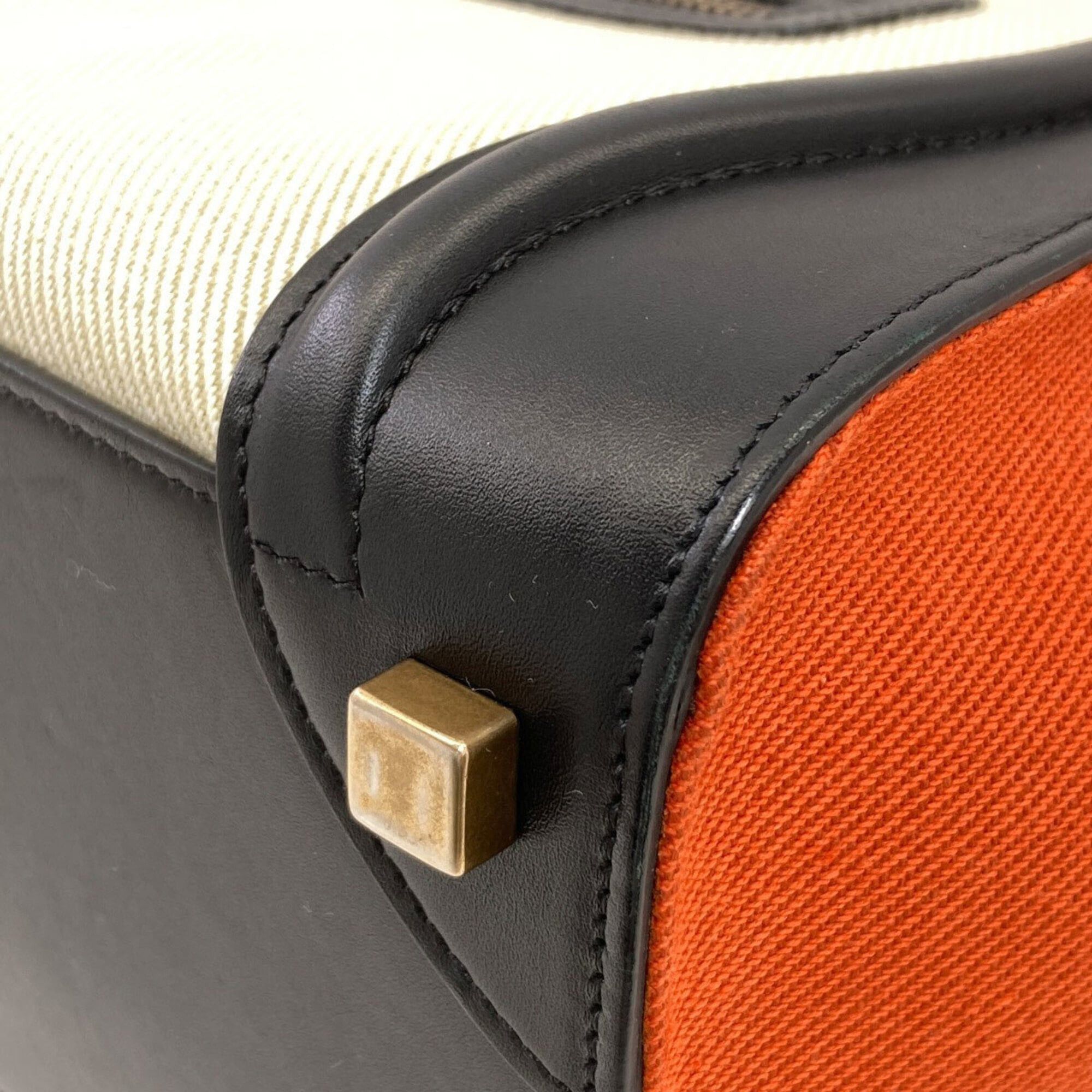 Celine Celine Luggage Micro Handbag, Canvas/Leather, Women's CELINE Size ONE SIZE - 22 Thumbnail