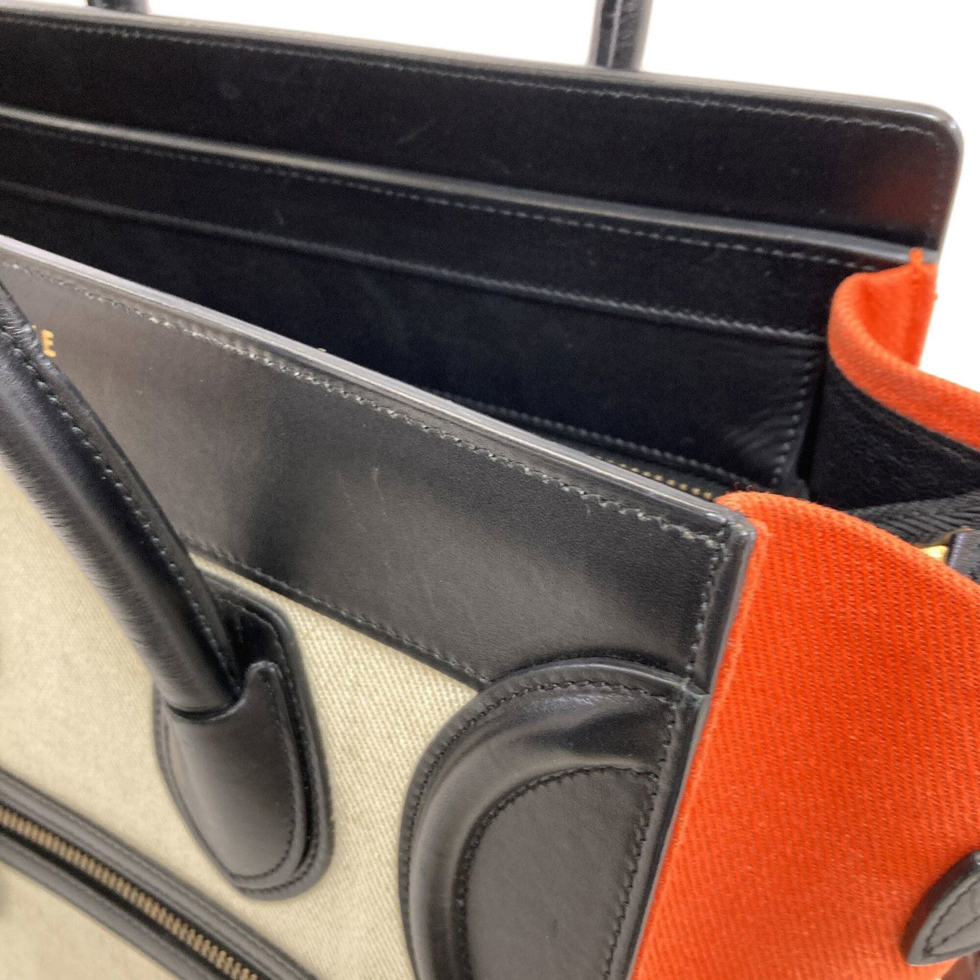 Celine Celine Luggage Micro Handbag, Canvas/Leather, Women's CELINE Size ONE SIZE - 14 Thumbnail