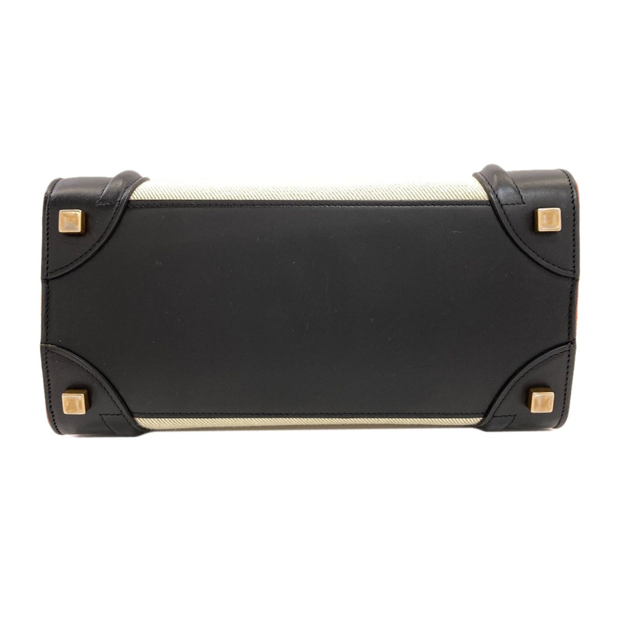 Celine Celine Luggage Micro Handbag, Canvas/Leather, Women's CELINE Size ONE SIZE - 4 Thumbnail