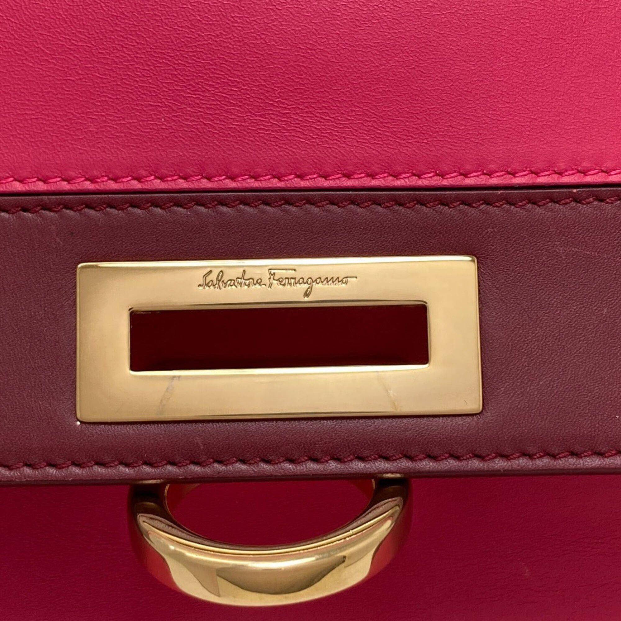 Salvatore Ferragamo Salvatore Ferragamo Sofia Gancini Hardware Handbag Leather Women's Size ONE SIZE - 22 Thumbnail