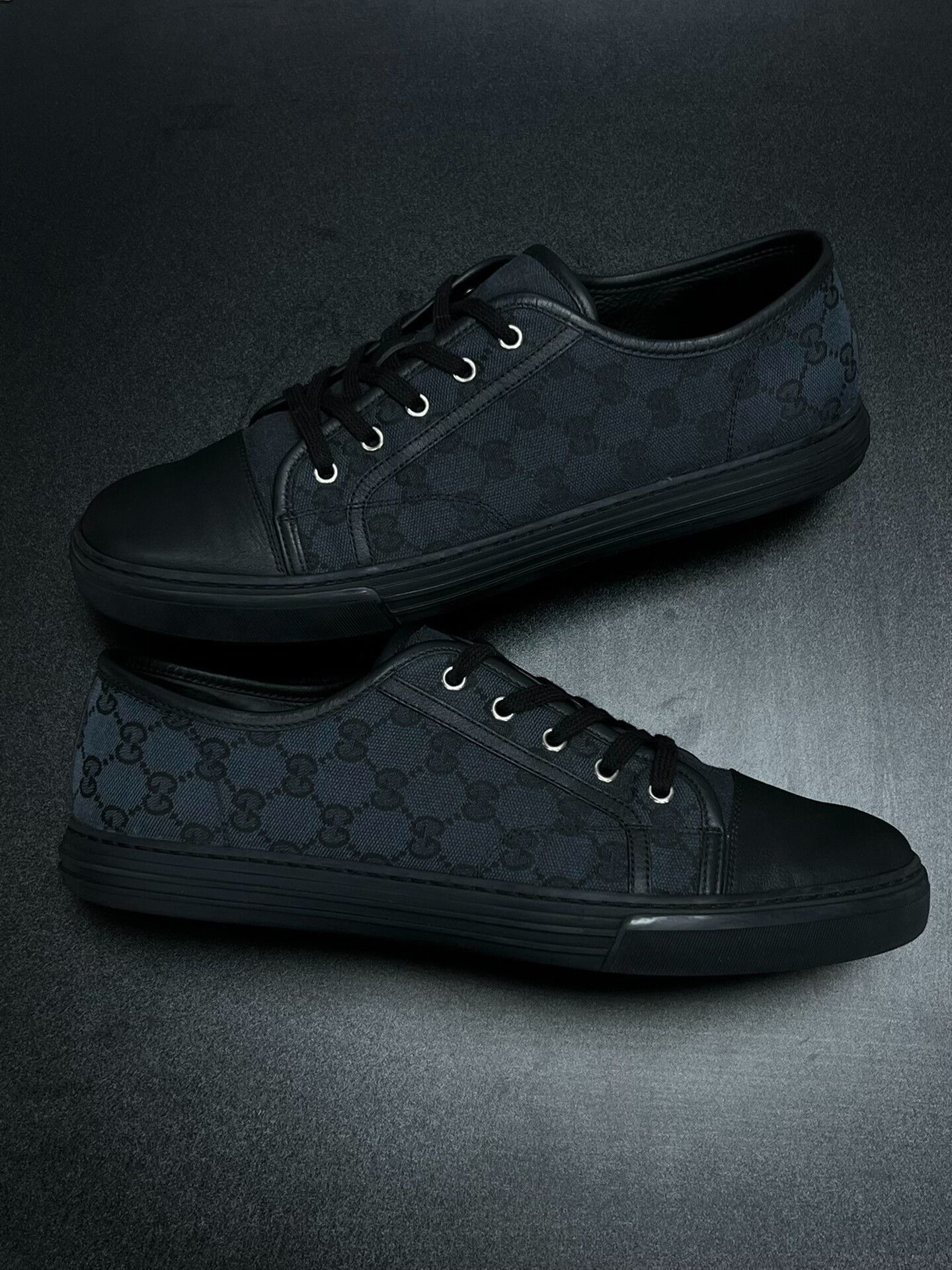Gucci Gucci Canvas Printed Black Lowtop Sneakers 12 Men Size US 12 / EU 45 - 5 Thumbnail