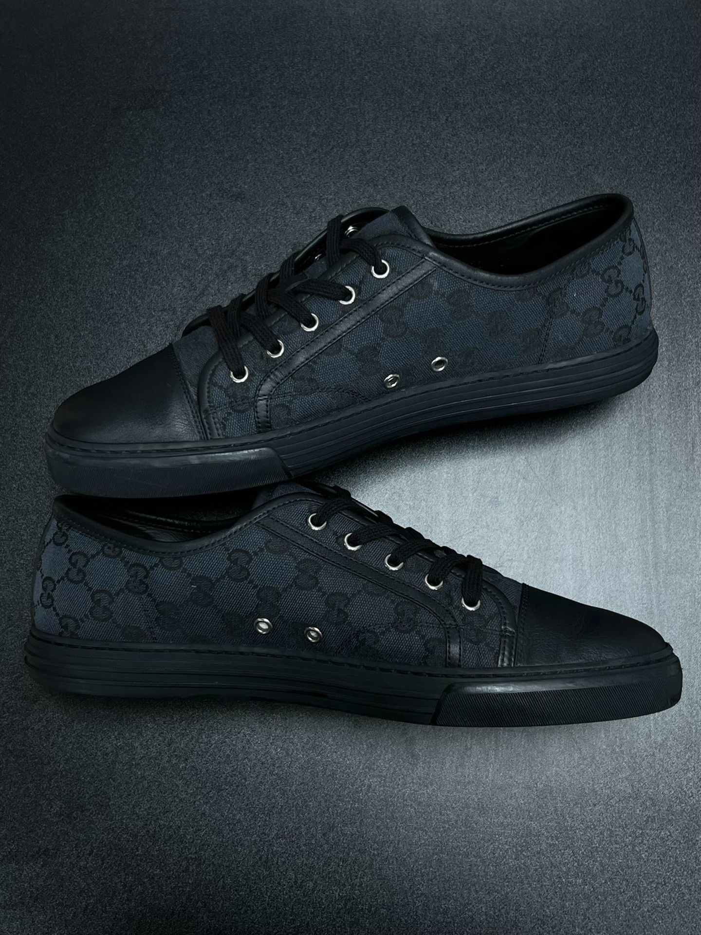 Gucci Gucci Canvas Printed Black Lowtop Sneakers 12 Men Size US 12 / EU 45 - 6 Thumbnail