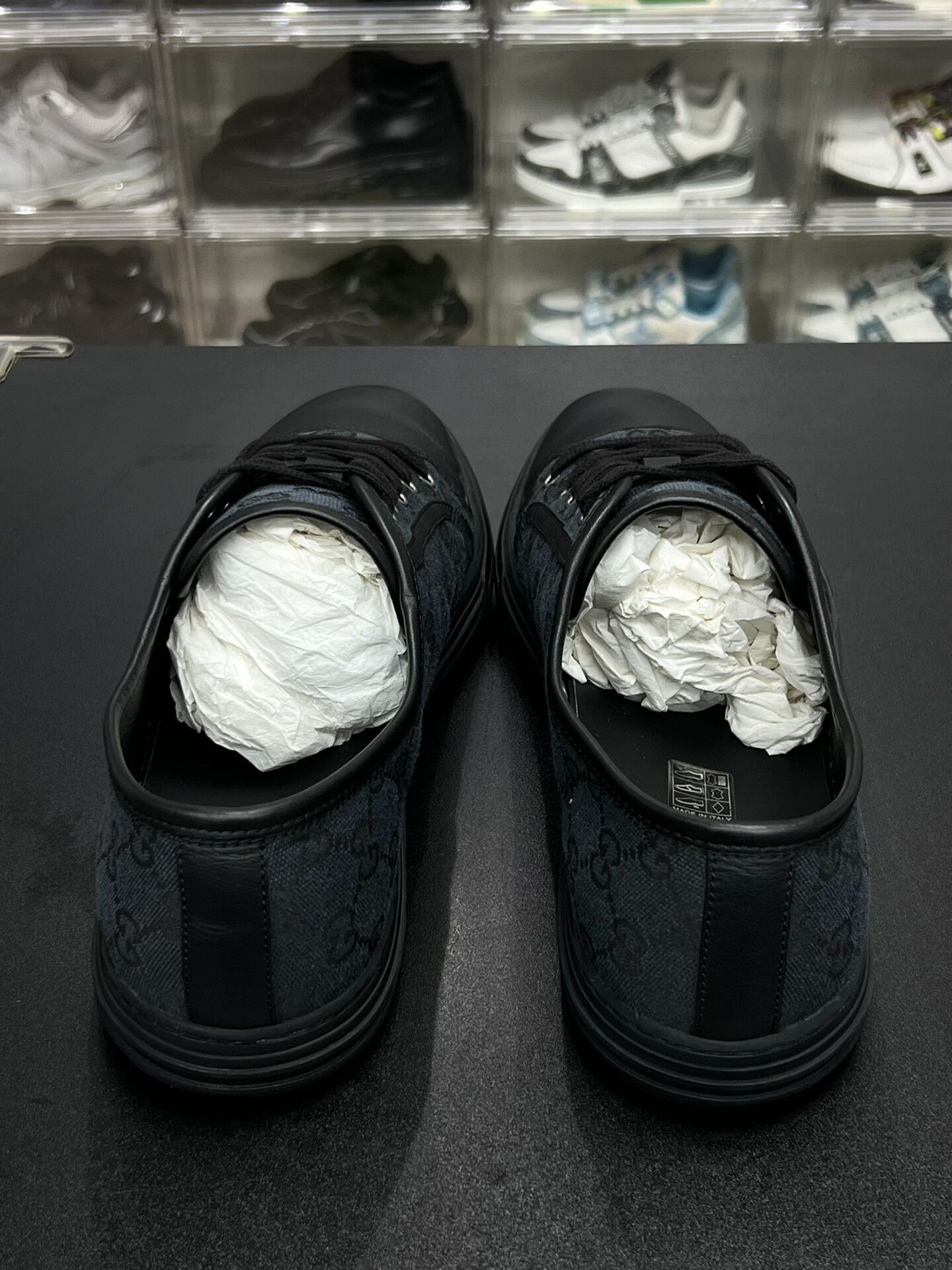 Gucci Gucci Canvas Printed Black Lowtop Sneakers 12 Men Size US 12 / EU 45 - 7 Thumbnail