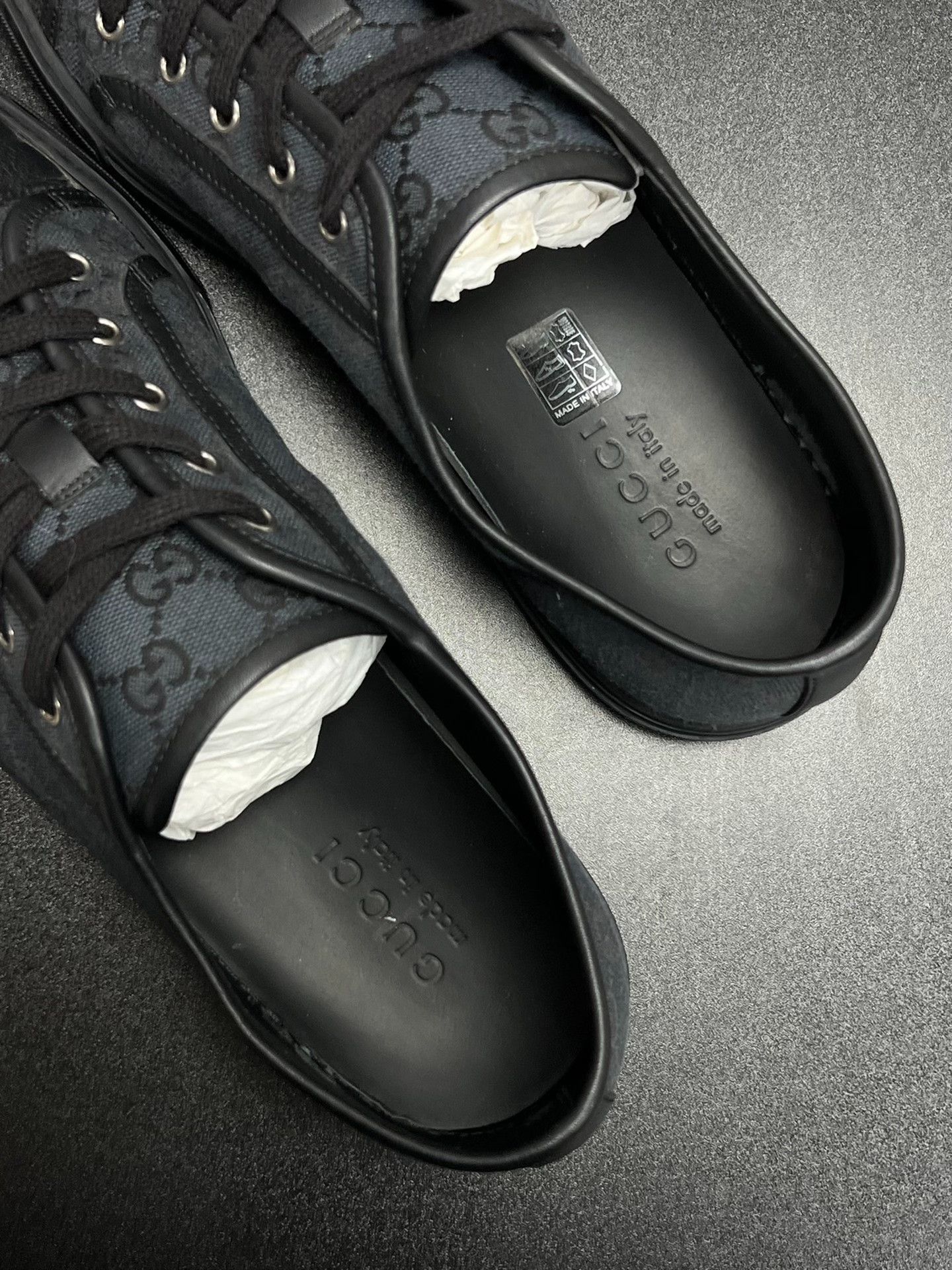 Gucci Gucci Canvas Printed Black Lowtop Sneakers 12 Men Size US 12 / EU 45 - 4 Thumbnail