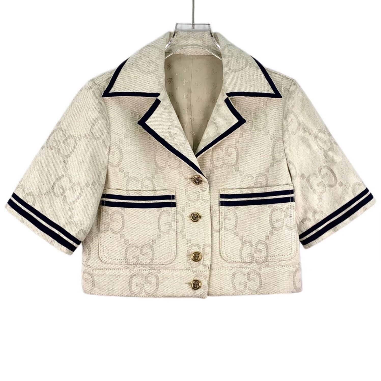 Gucci Gucci Logo Jacquard Short Sleeve Jacket IT 40 Size S / US 4 / IT 40 - 2 Thumbnail