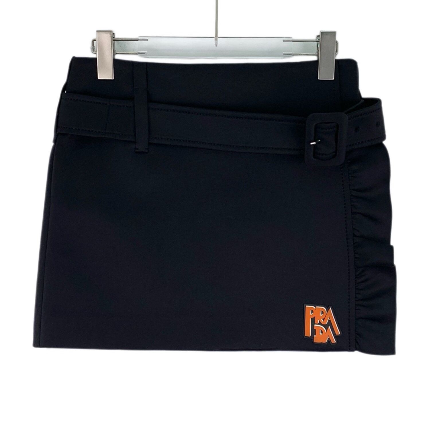 Prada Prada Logo Patch Belted Mini Skirt 42 Size 28" / US 6 / IT 42 - 2 Thumbnail