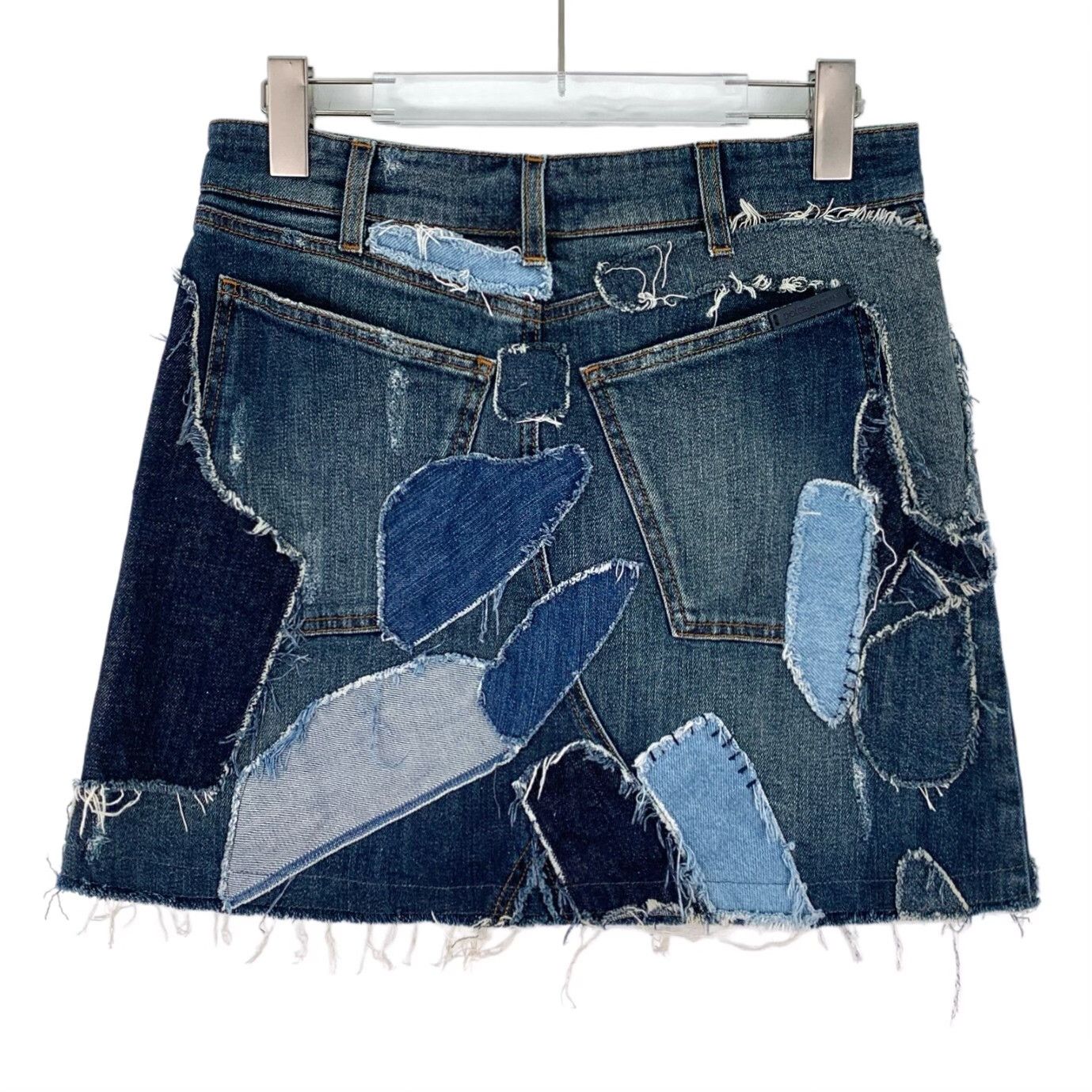 Dolce & Gabbana Dolce & Gabbana Patchwork Denim Mini Skirt 42 Size 28" / US 6 / IT 42 - 3 Thumbnail