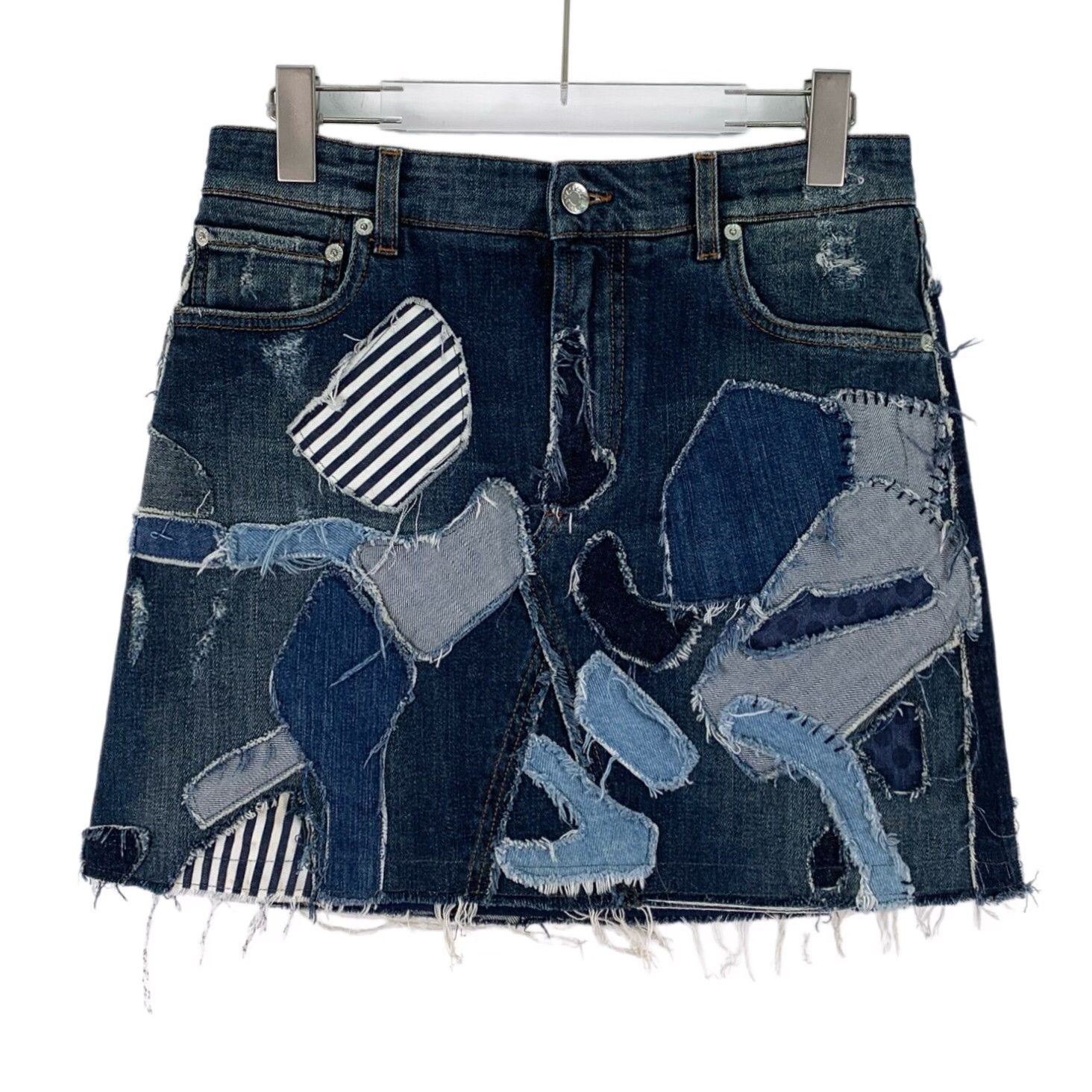 Dolce & Gabbana Dolce & Gabbana Patchwork Denim Mini Skirt 42 Size 28" / US 6 / IT 42 - 2 Thumbnail