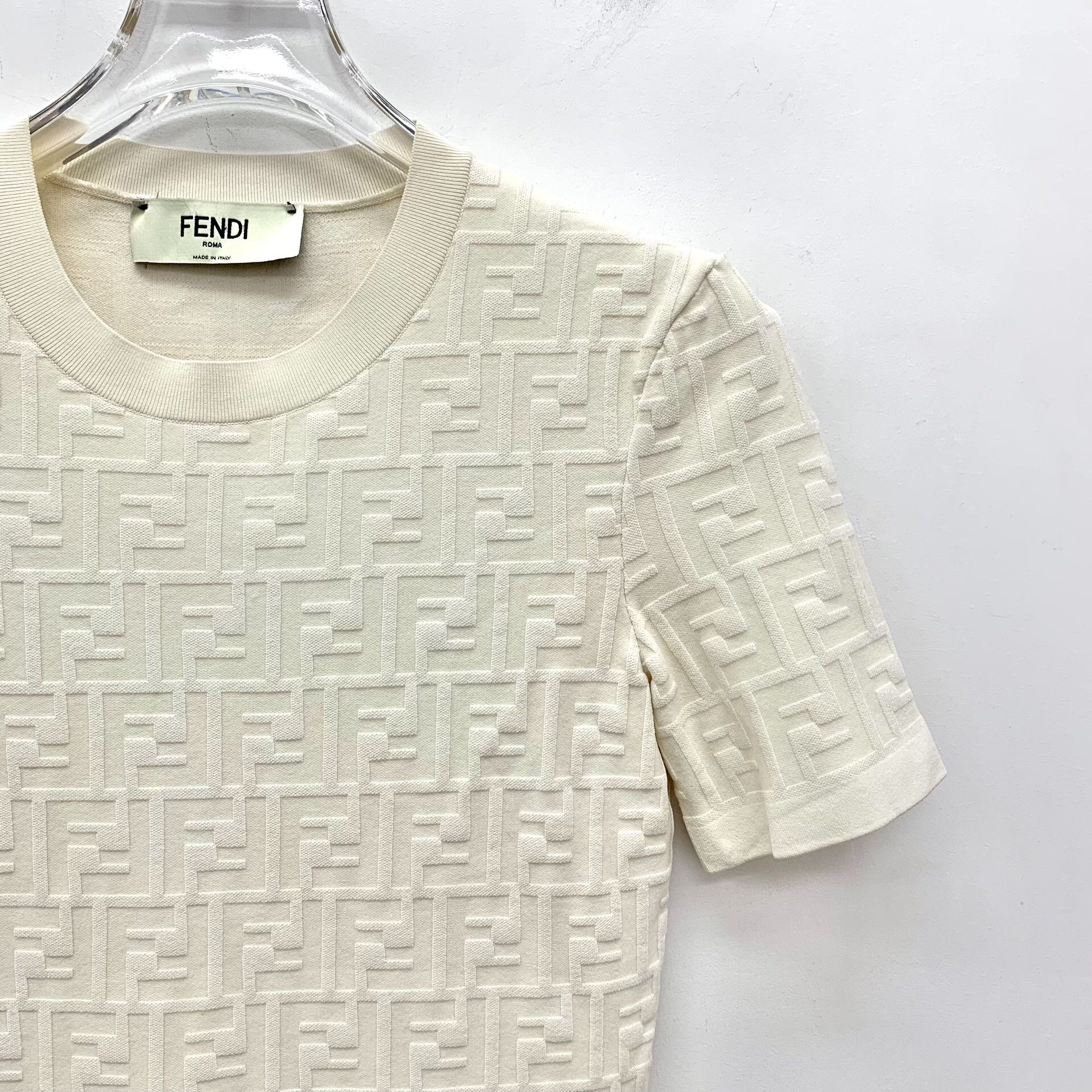 Fendi Fendi FF Embossed Knit Short Sleeve Sweater IT 40 Size S / US 4 / IT 40 - 4 Thumbnail
