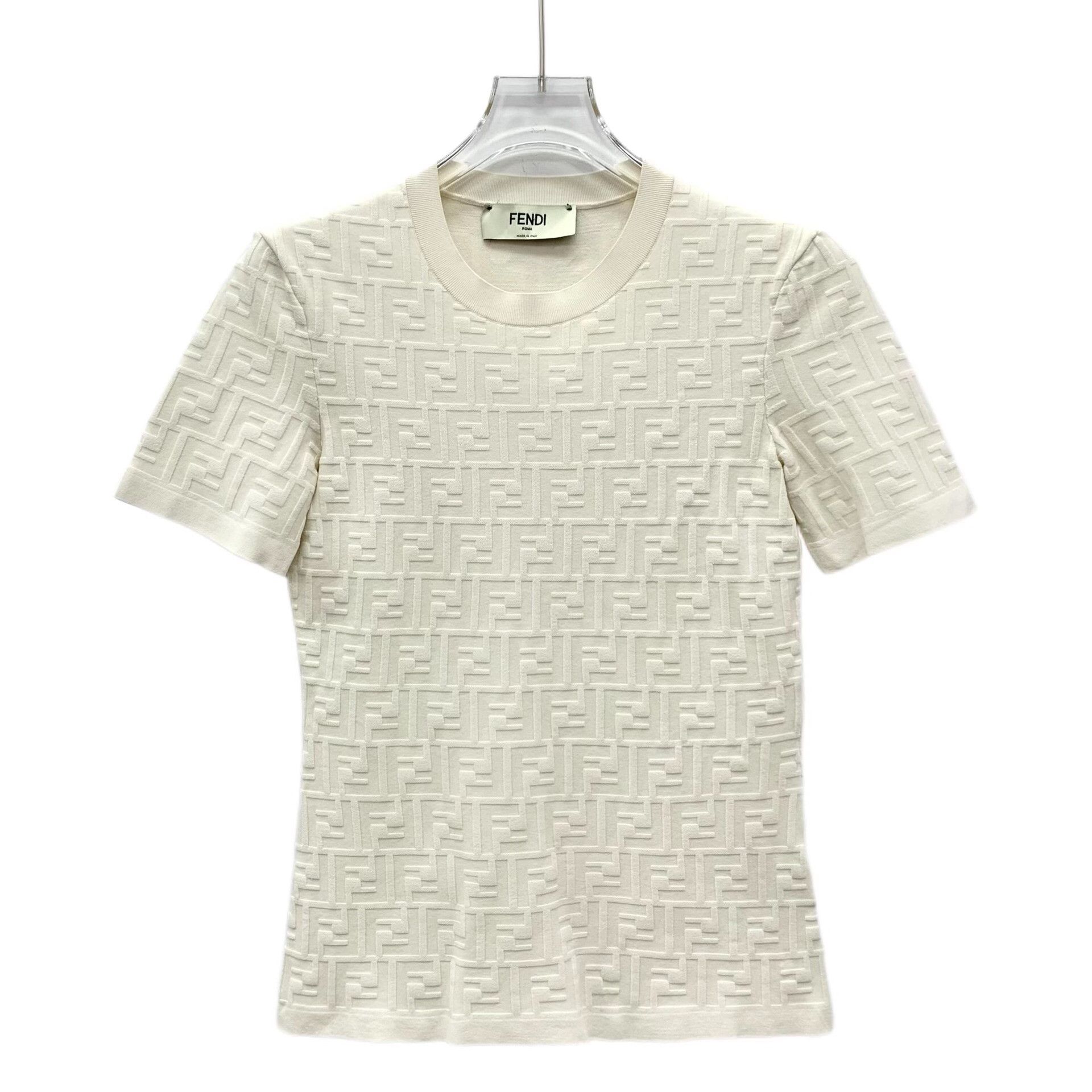 Fendi Fendi FF Embossed Knit Short Sleeve Sweater IT 40 Size S / US 4 / IT 40 - 2 Thumbnail