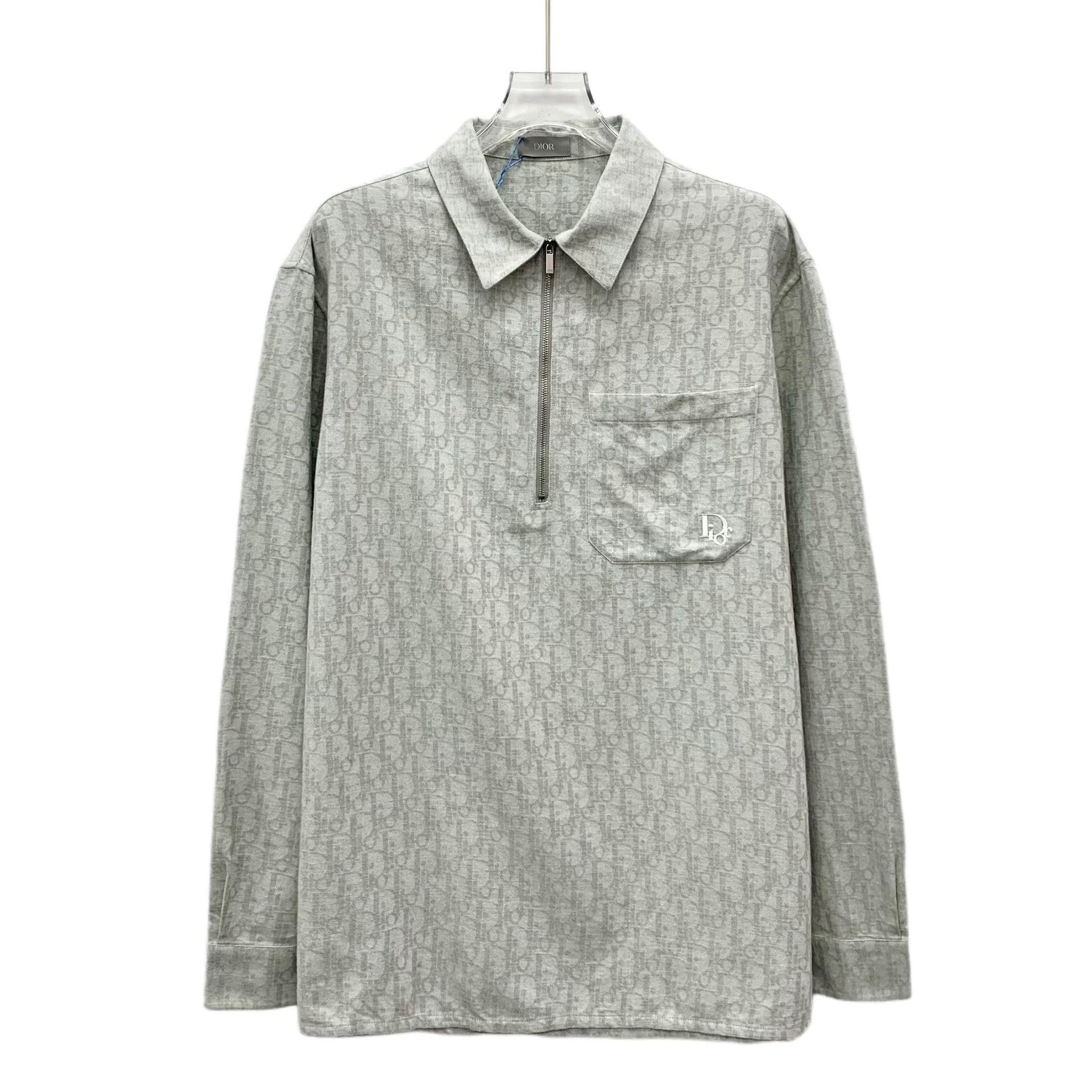 Dior Dior Oblique Half-Zip Shirt 38 Size US S / EU 44-46 / 1 - 2 Thumbnail