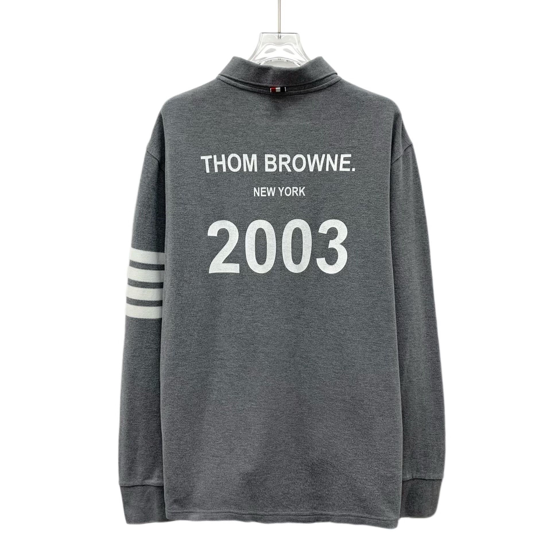 Thom Browne Thom Browne 2003 Logo Long Sleeve Polo Size 2 Size US M / EU 48-50 / 2 - 3 Thumbnail