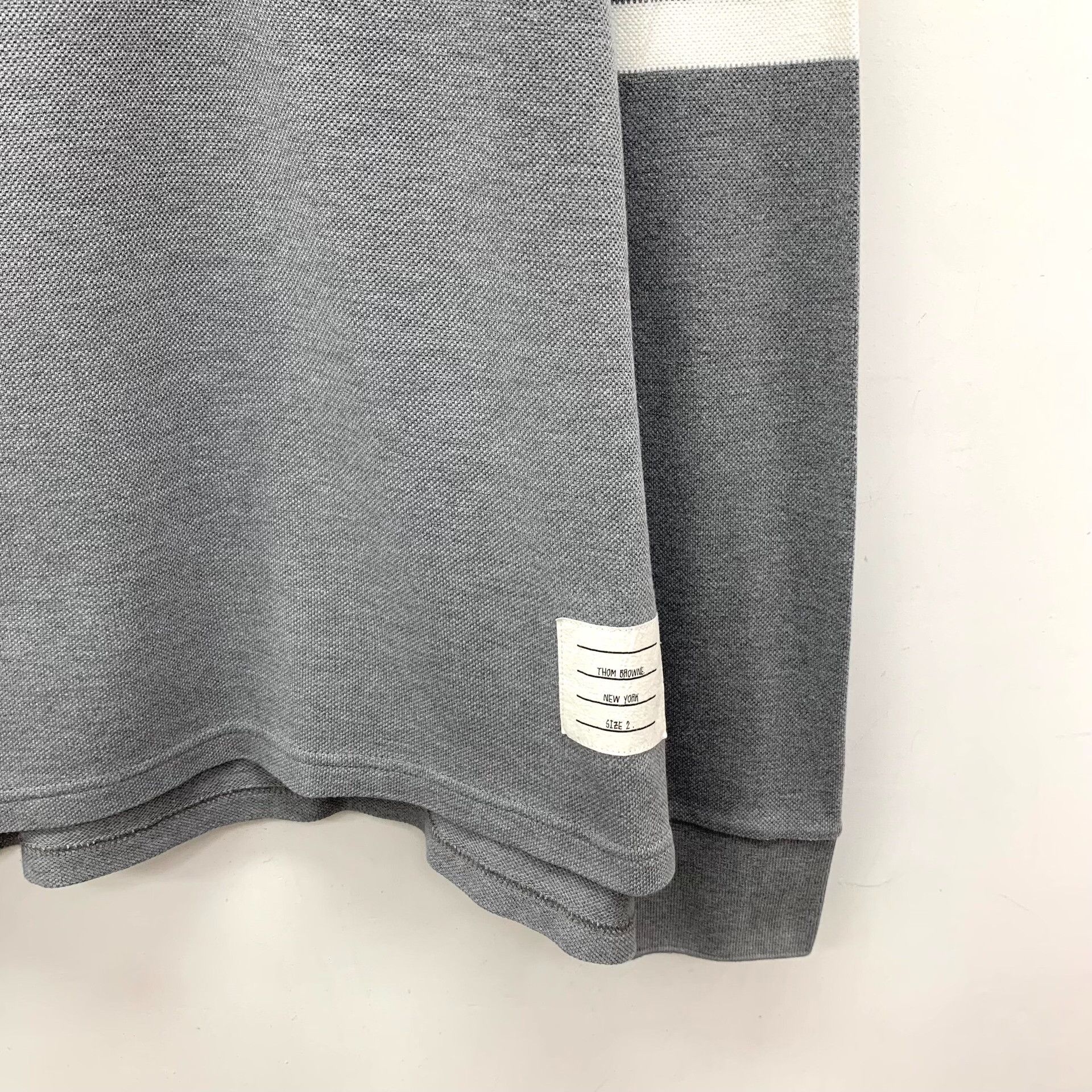 Thom Browne Thom Browne 2003 Logo Long Sleeve Polo Size 2 Size US M / EU 48-50 / 2 - 5 Thumbnail