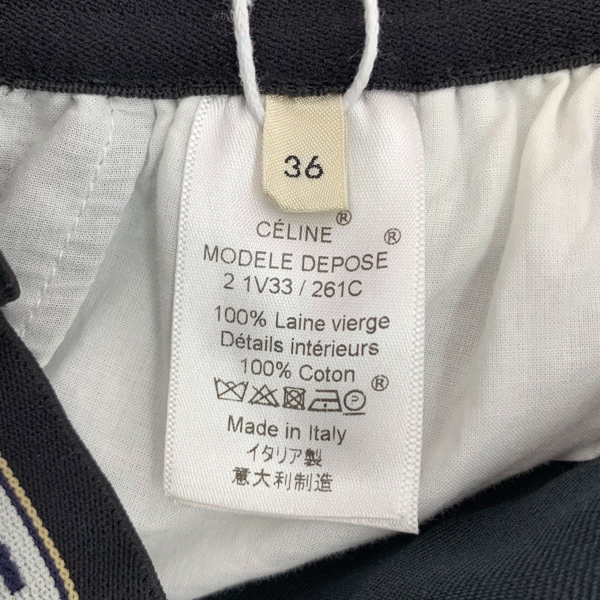 Celine Celine Logo Waistband Wool Pants 36 Size 26" / US 2 / IT 38 - 7 Thumbnail