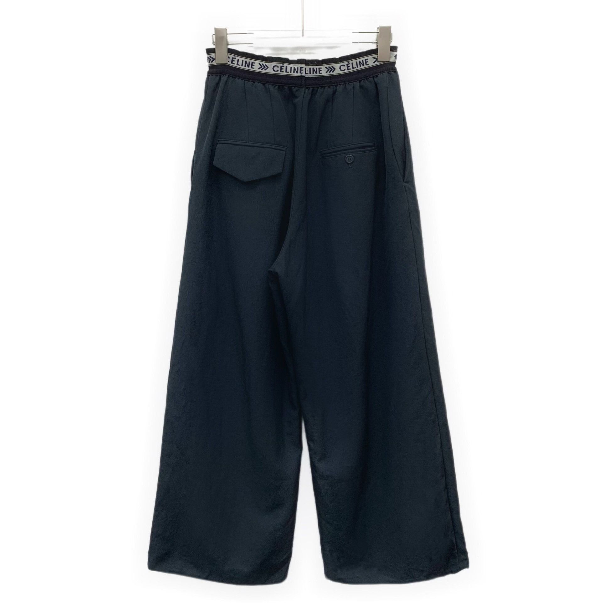 Celine Celine Logo Waistband Wool Pants 36 Size 26" / US 2 / IT 38 - 3 Thumbnail