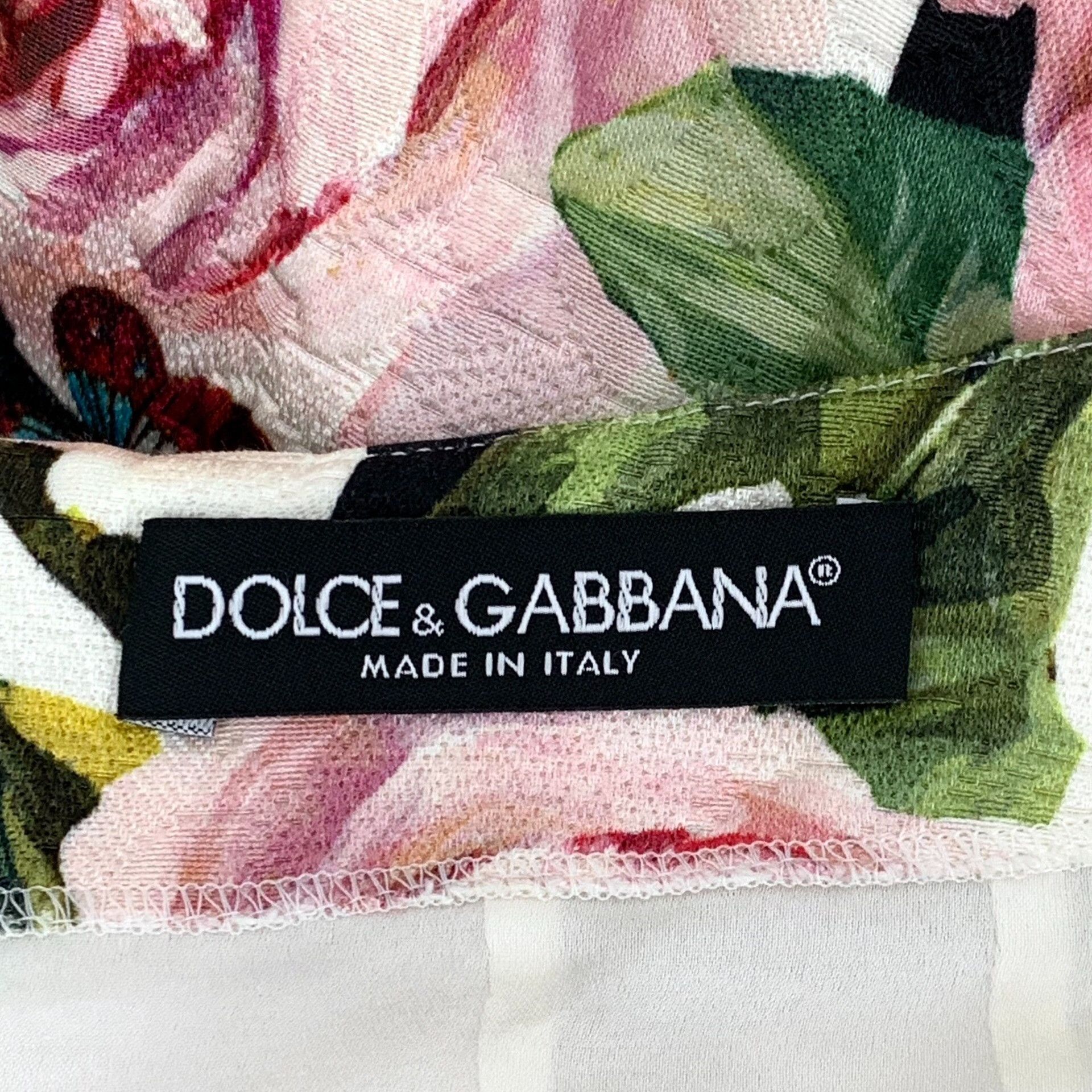 Dolce & Gabbana Dolce & Gabbana Rose Print Striped Skirt IT 44 Size 30" / US 8 / IT 44 - 6 Thumbnail