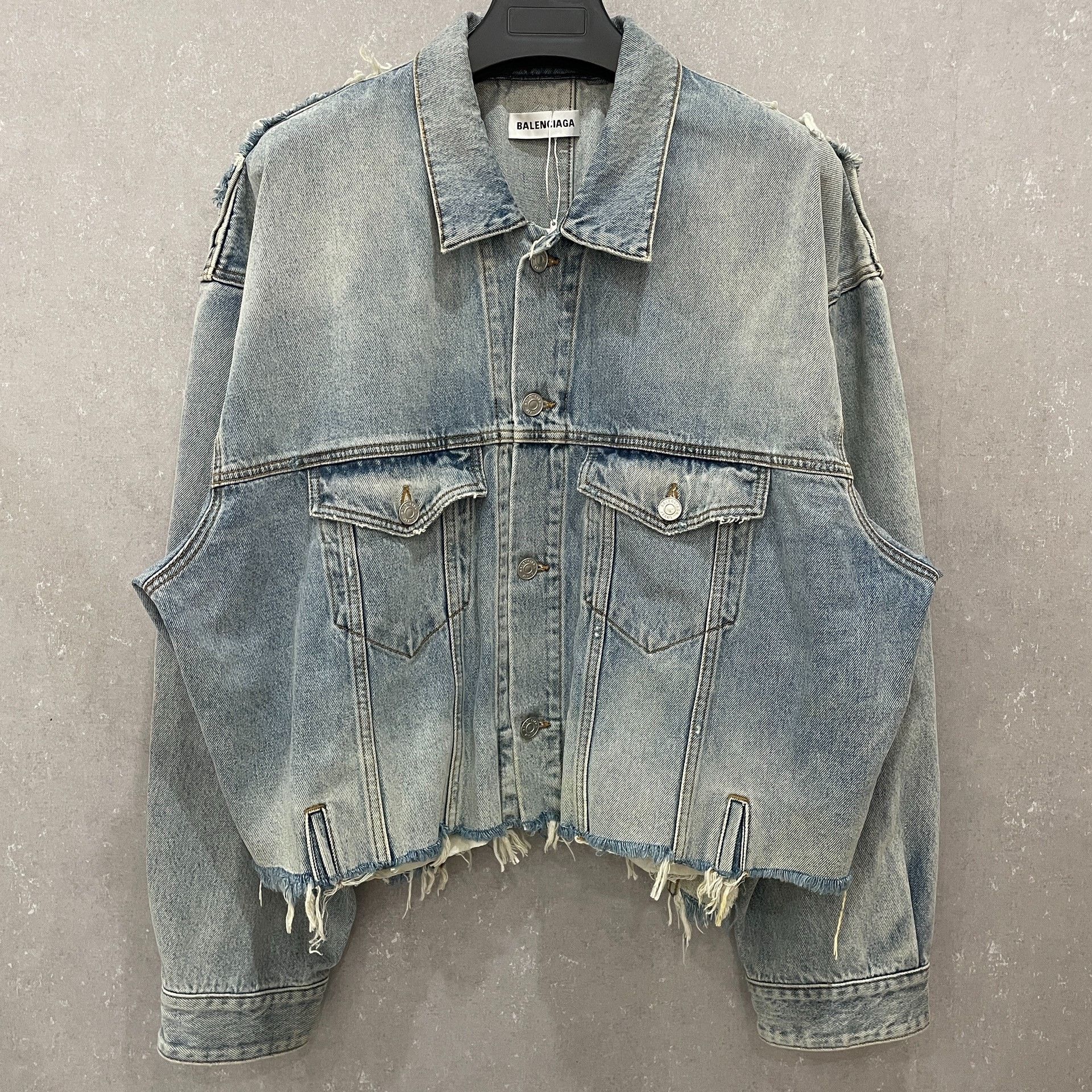 Balenciaga Balenciaga Distressed Denim Jacket Size 1 Size US S / EU 44-46 / 1 - 2 Thumbnail