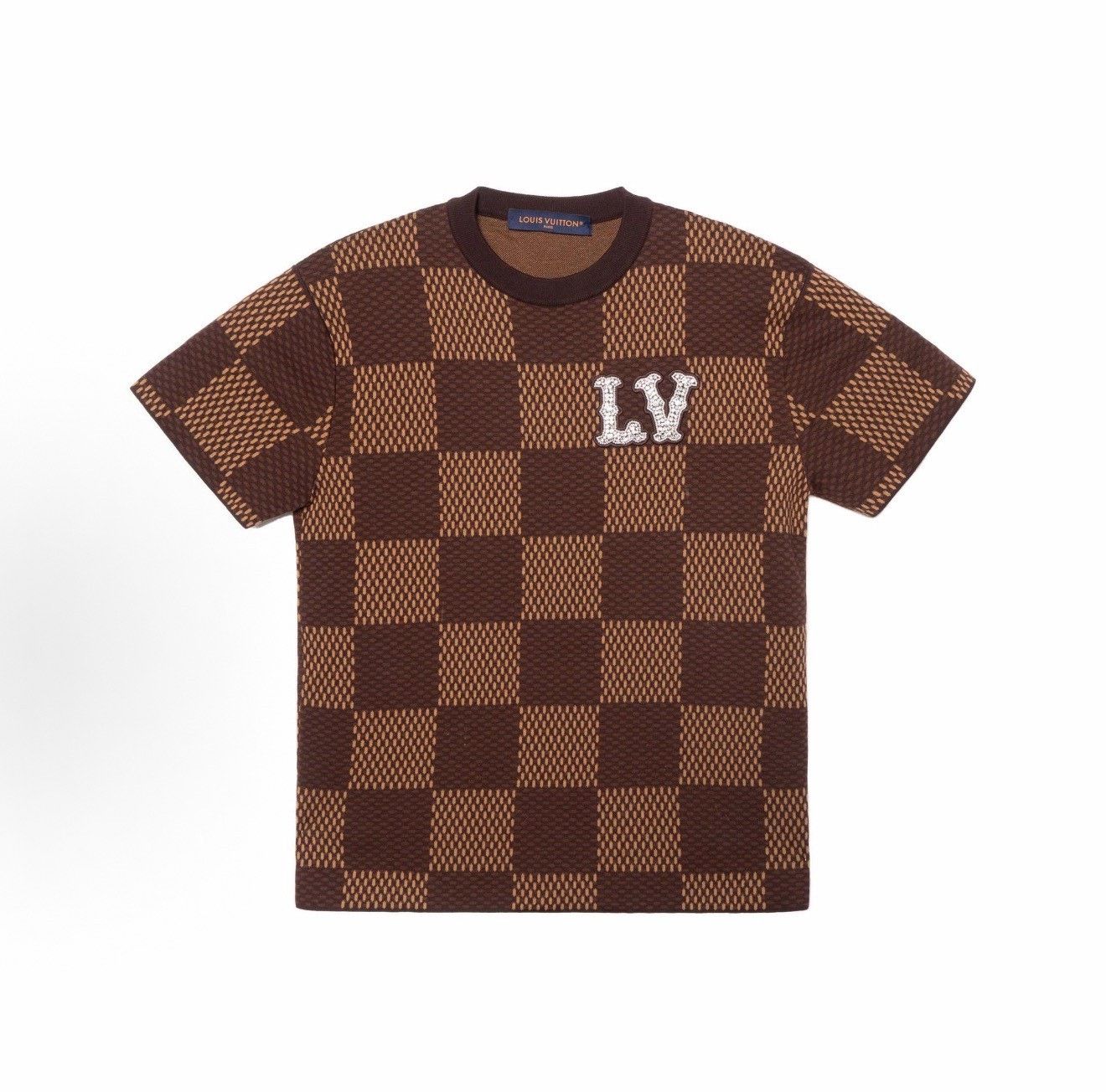 Louis Vuitton Louis Vuitton Damier Rhinestone LV Logo T-Shirt S Size US S / EU 44-46 / 1 - 2 Thumbnail