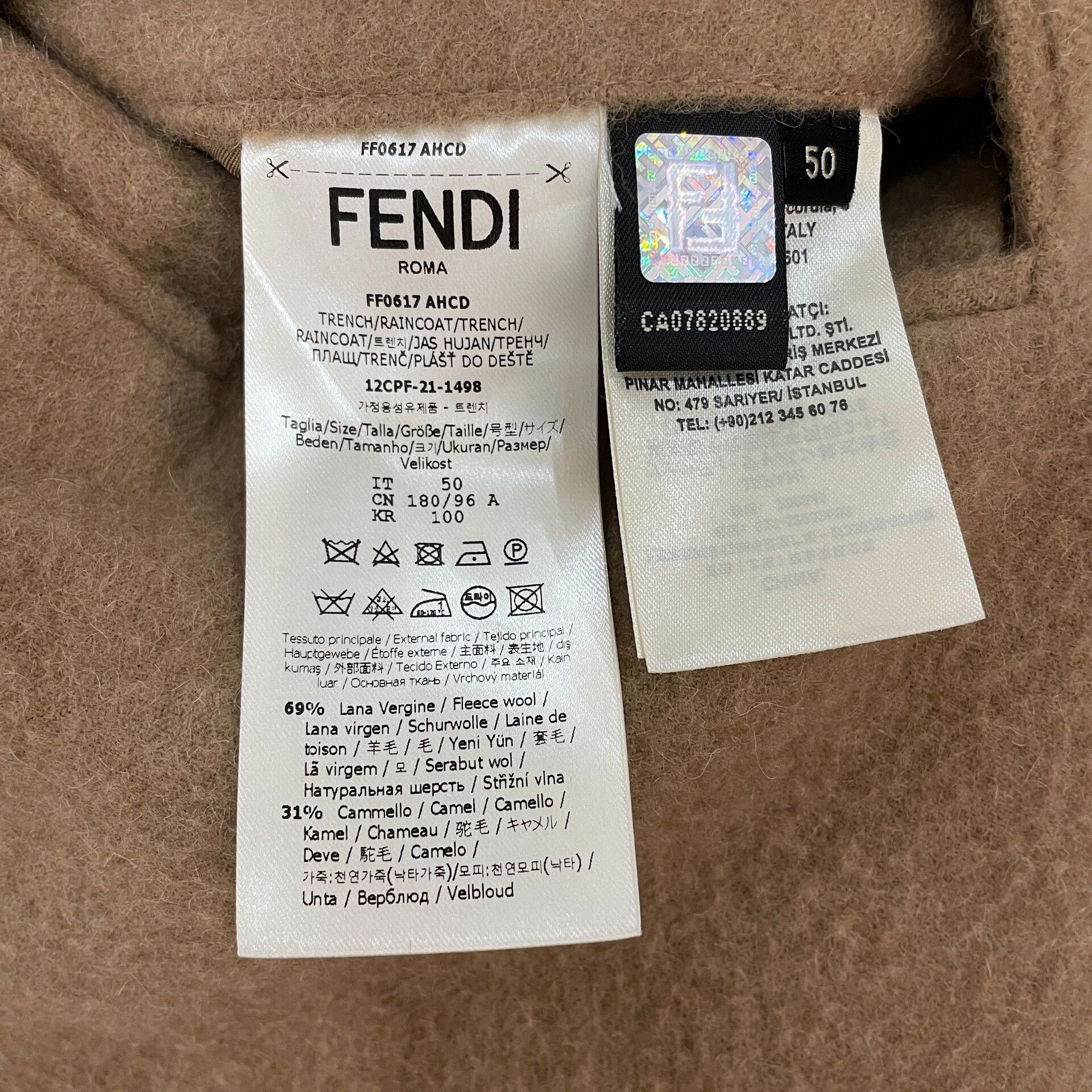 Fendi Fendi Reversible Wool Camel Coat 50 Size US M / EU 48-50 / 2 - 7 Thumbnail