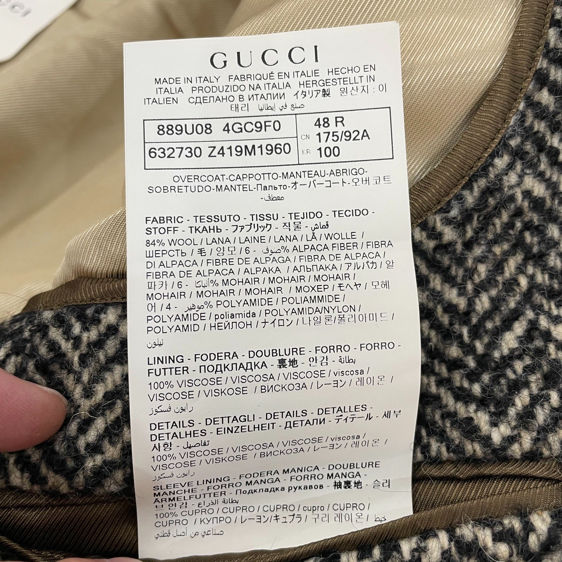Gucci Gucci Herringbone Wool Overcoat Size 48R Size US M / EU 48-50 / 2 - 6 Thumbnail