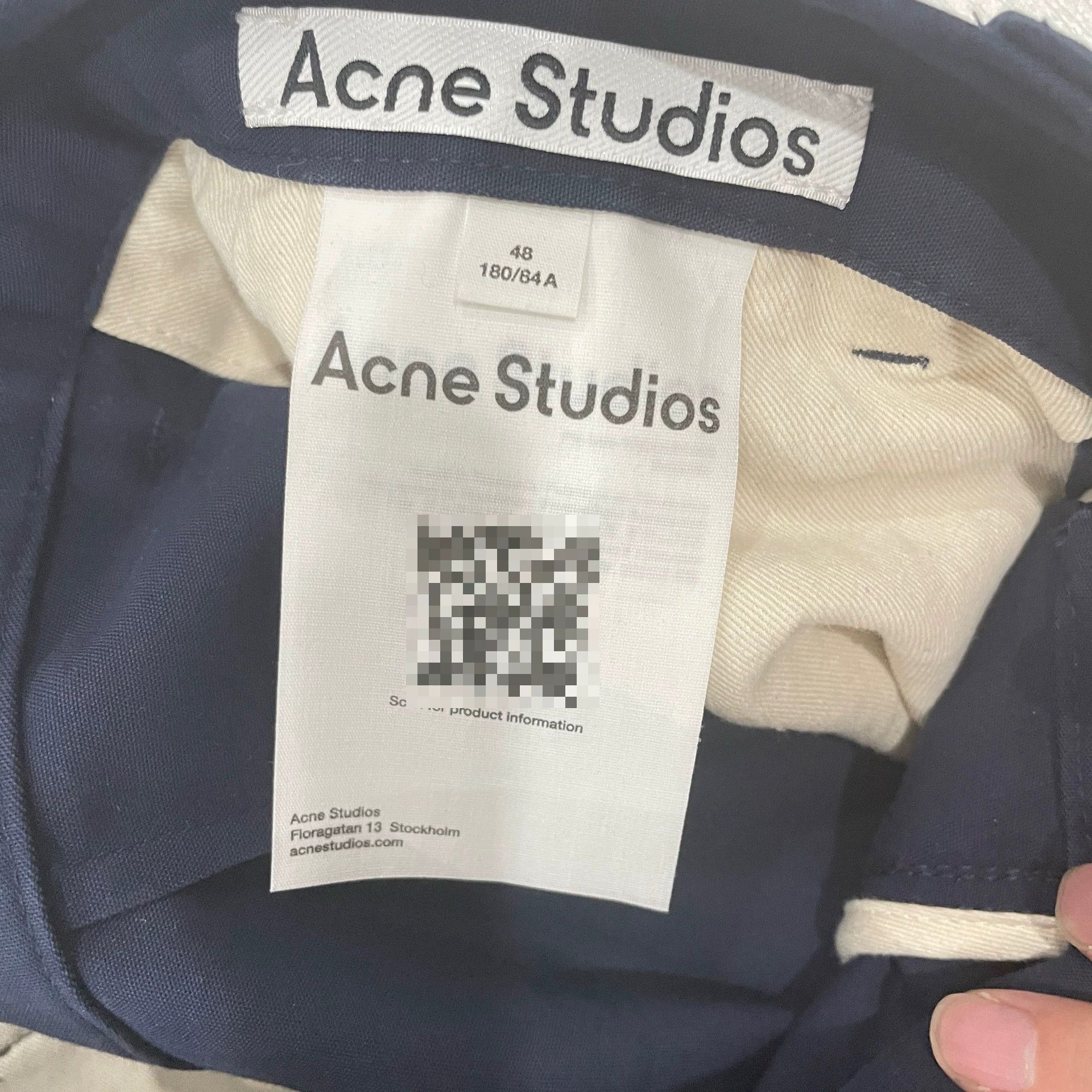 Acne Studios Acne Studios Navy Cotton Casual Pants EU 48 Size US 32 / EU 48 - 6 Thumbnail