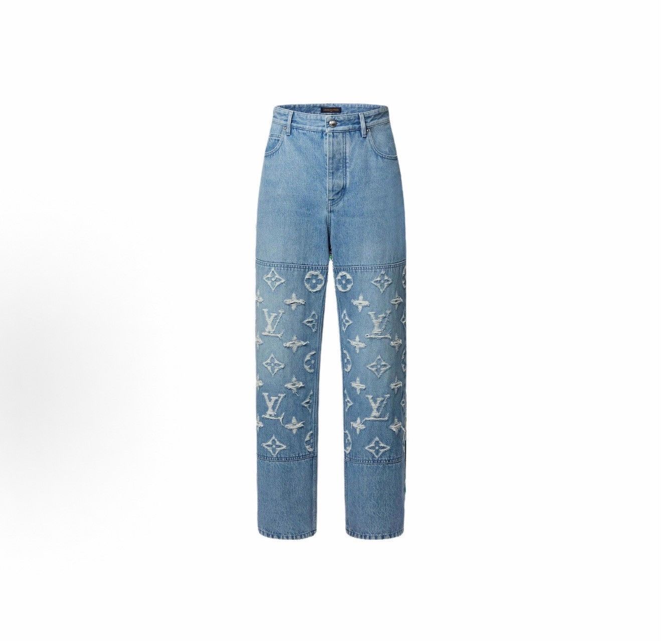 Louis Vuitton Louis Vuitton Monogram Distressed Denim Jeans 31 Size US 31 - 2 Thumbnail