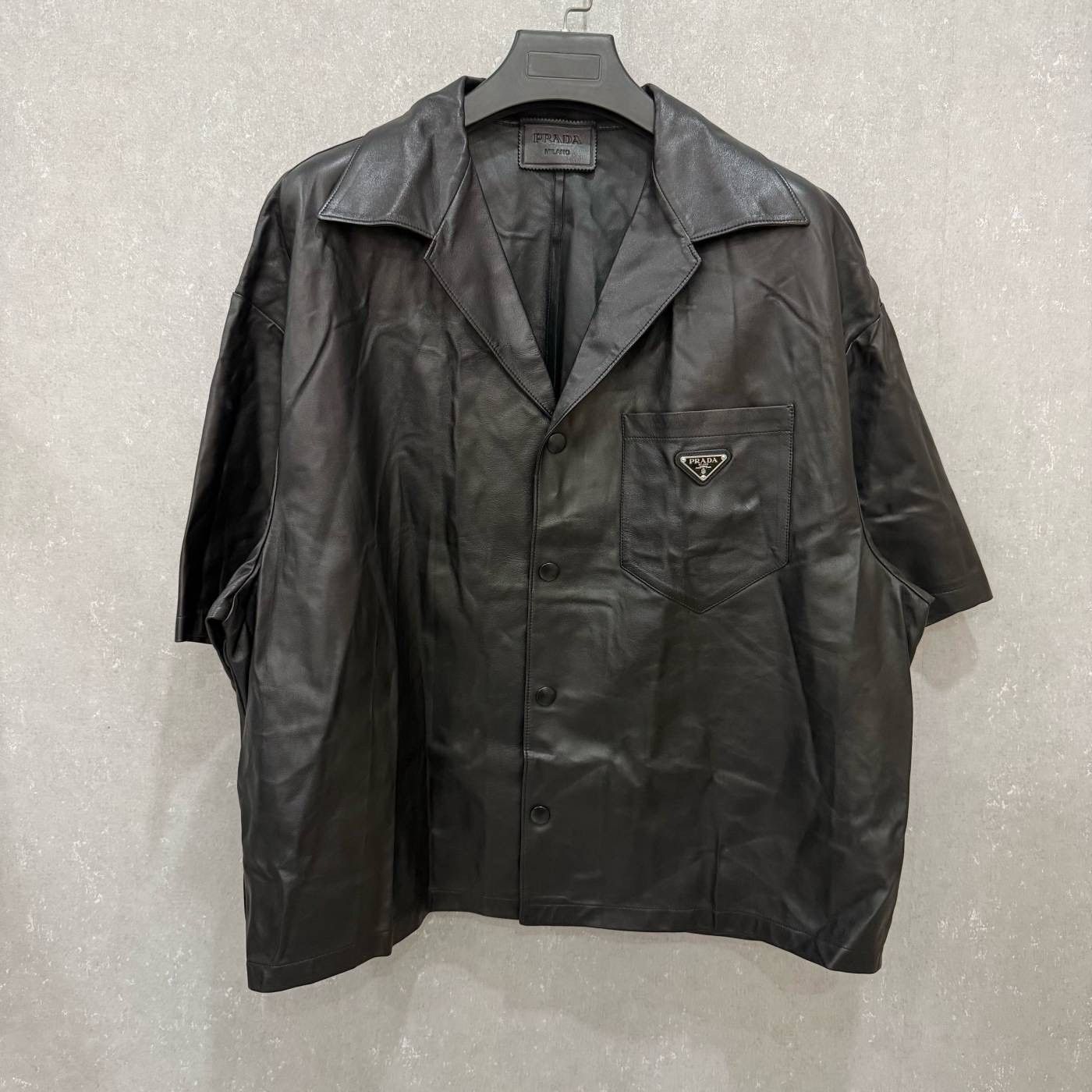Prada Prada Lambskin Leather Short Sleeve Shirt 54 Size US L / EU 52-54 / 3 - 2 Thumbnail