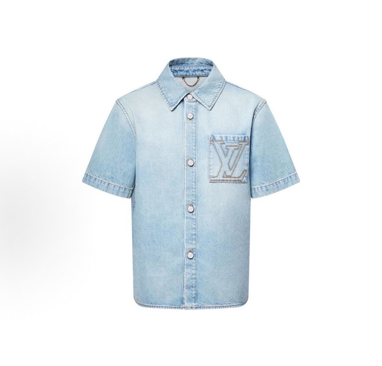 Louis Vuitton Louis Vuitton Denim Pocket Short Sleeve Shirt L Size US L / EU 52-54 / 3 - 2 Thumbnail
