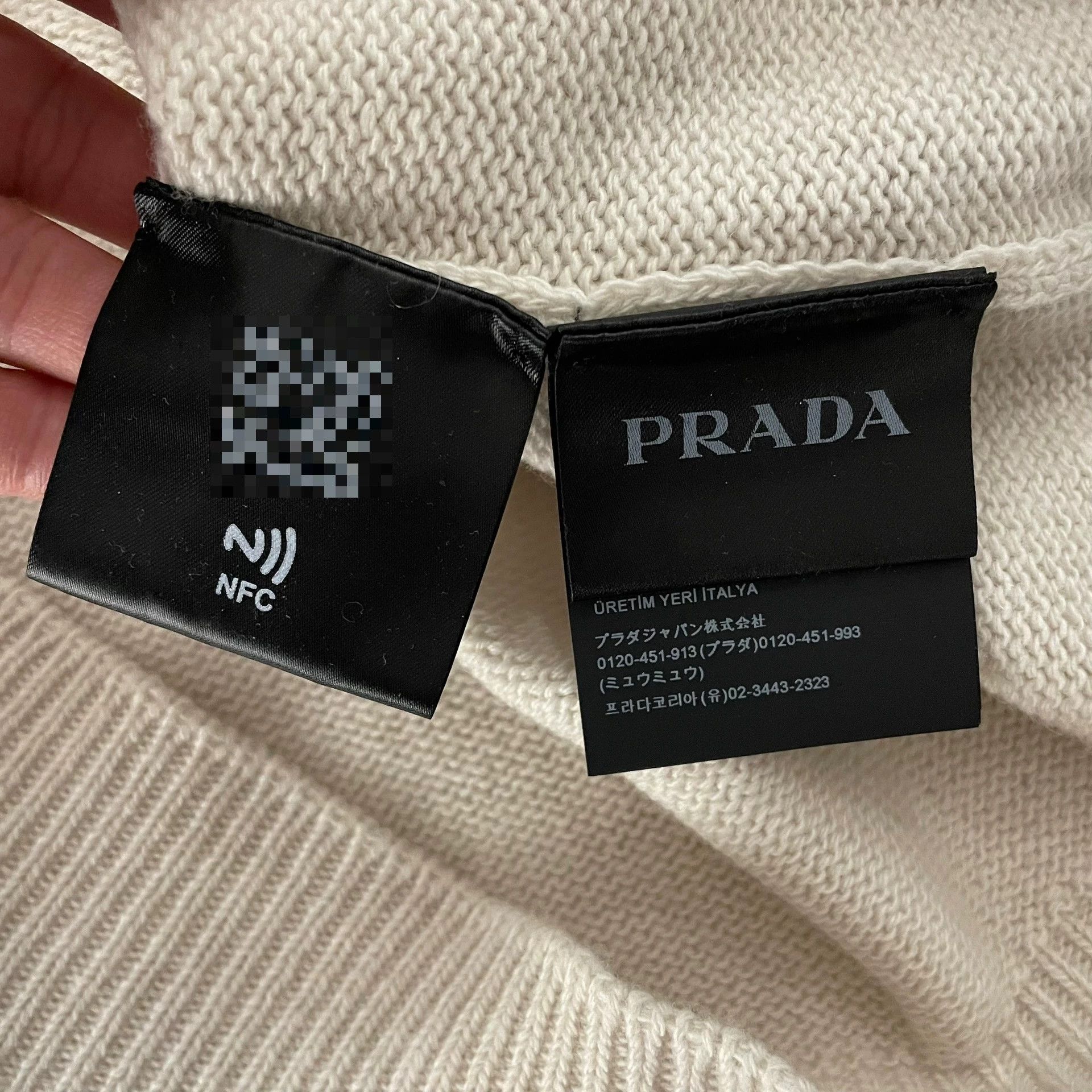 Prada Prada Embroidered Logo Knit Sweater Size 52 Size US L / EU 52-54 / 3 - 5 Thumbnail