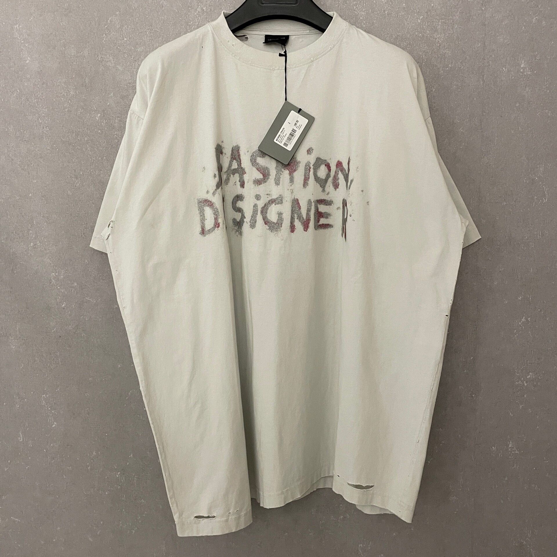 Balenciaga Balenciaga Distressed Glitter Print T-Shirt 2 Size US M / EU 48-50 / 2 - 2 Thumbnail