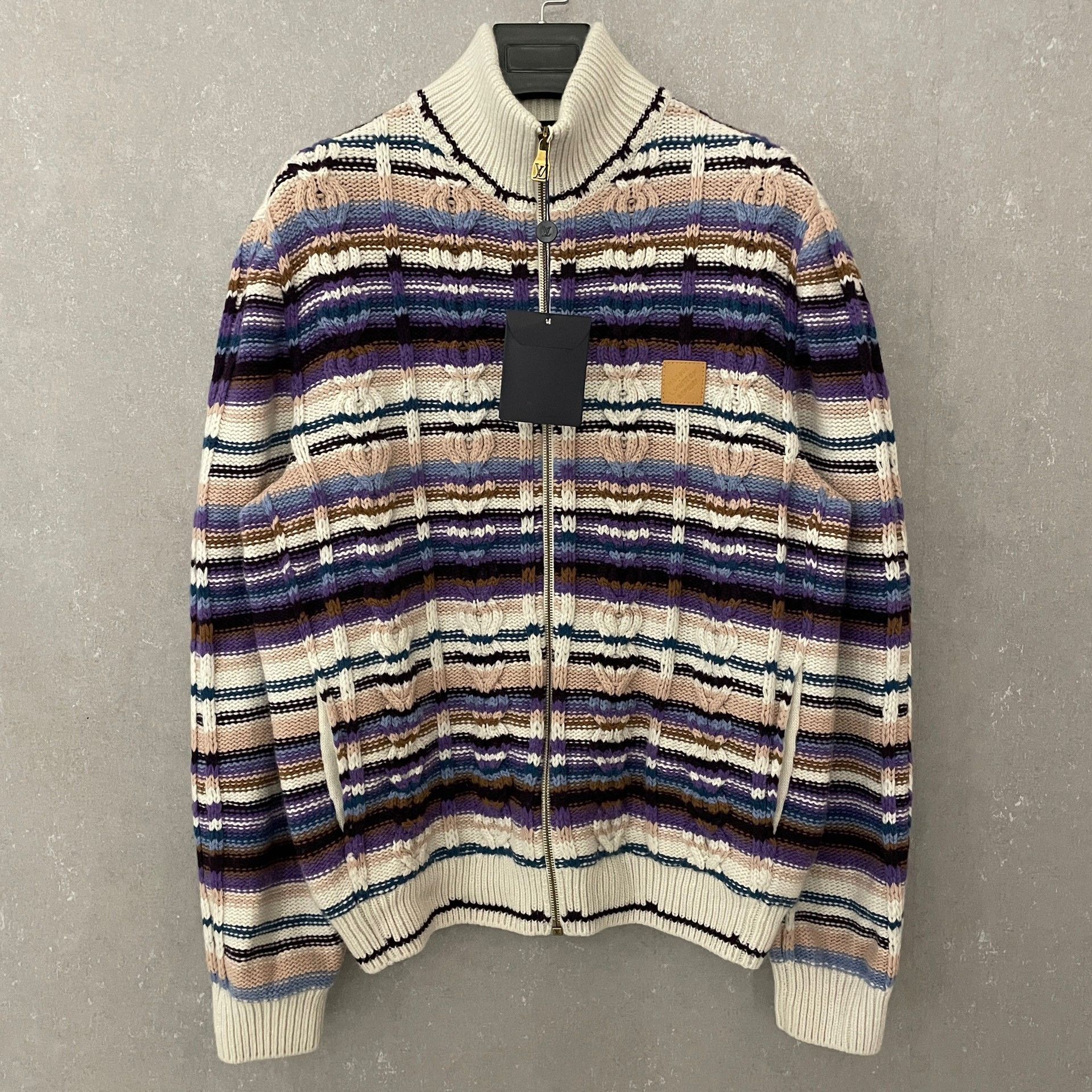 Louis Vuitton Louis Vuitton Striped Cable Knit Cardigan M Size US M / EU 48-50 / 2 - 2 Thumbnail