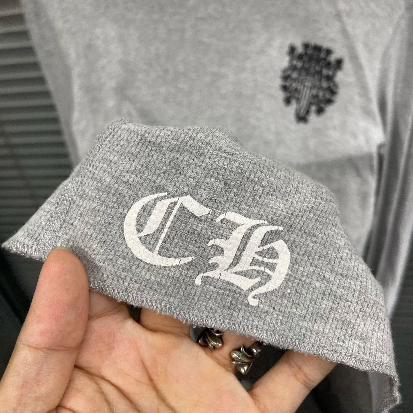 Chrome Hearts Chrome Hearts Dagger Waffle Knit Long Sleeve L Size US L / EU 52-54 / 3 - 7 Thumbnail