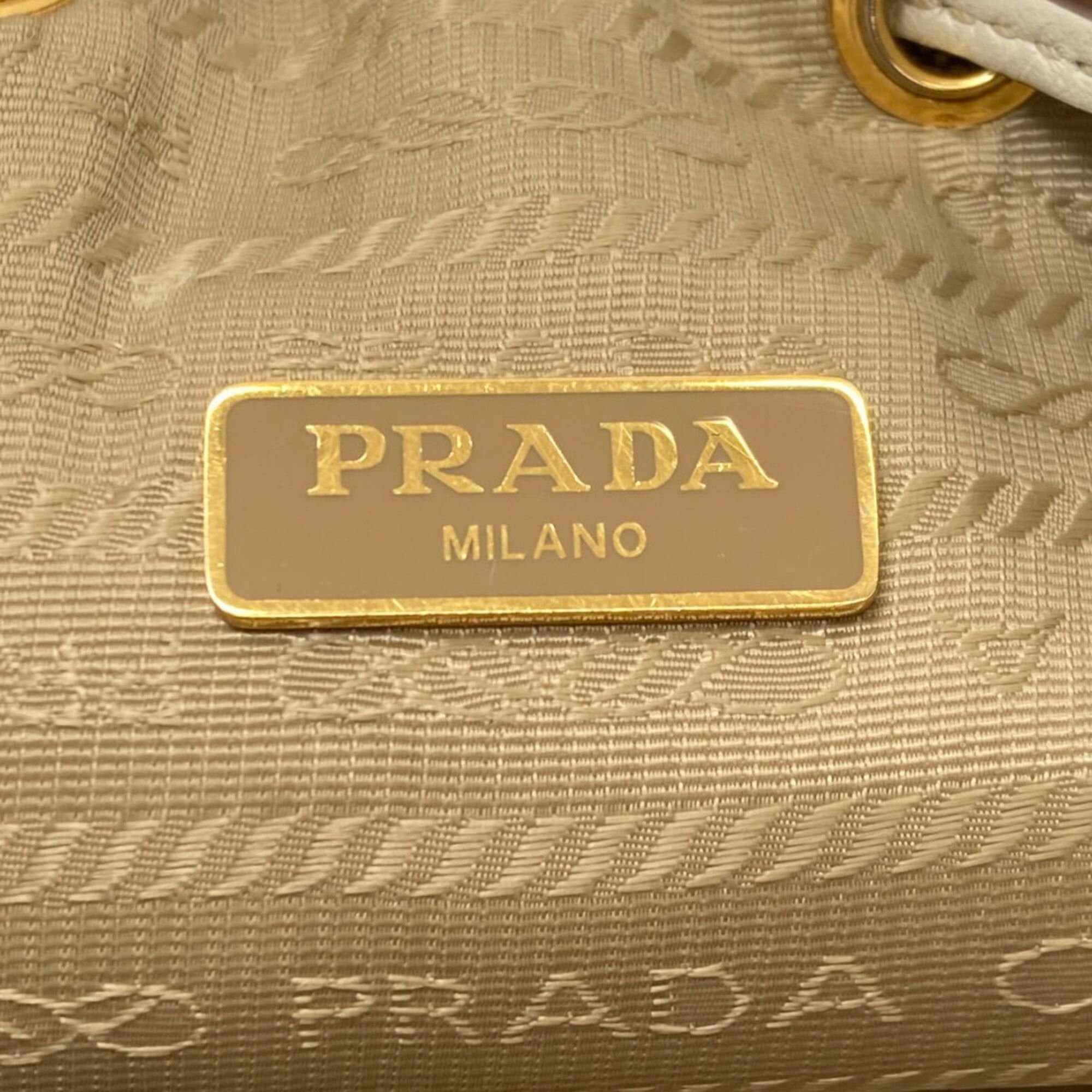 Prada Prada Fiocco Drawstring 2-Way Handbag, Canvas, Women's PRADA Size ONE SIZE - 6 Thumbnail