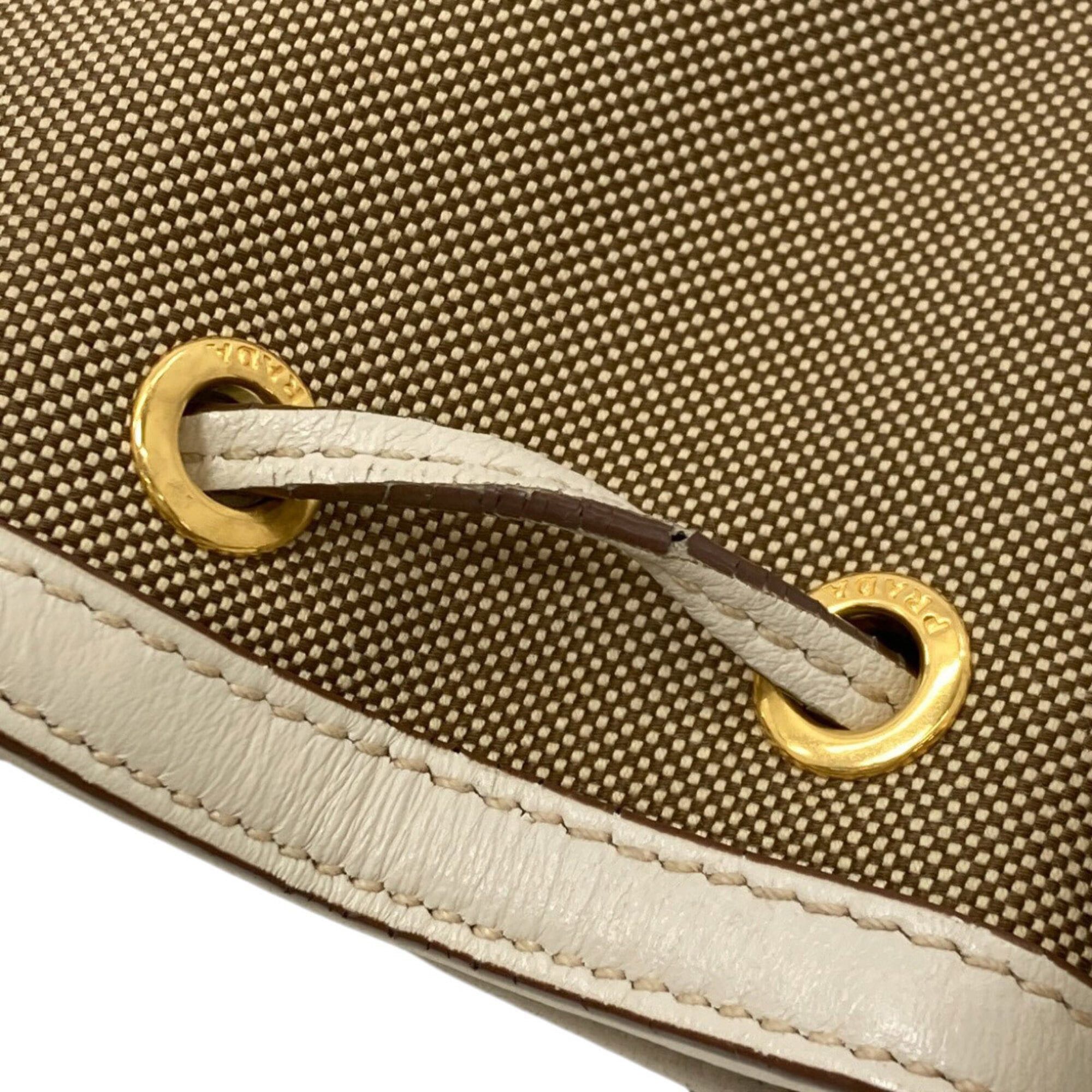 Prada Prada Fiocco Drawstring 2-Way Handbag, Canvas, Women's PRADA Size ONE SIZE - 16 Thumbnail