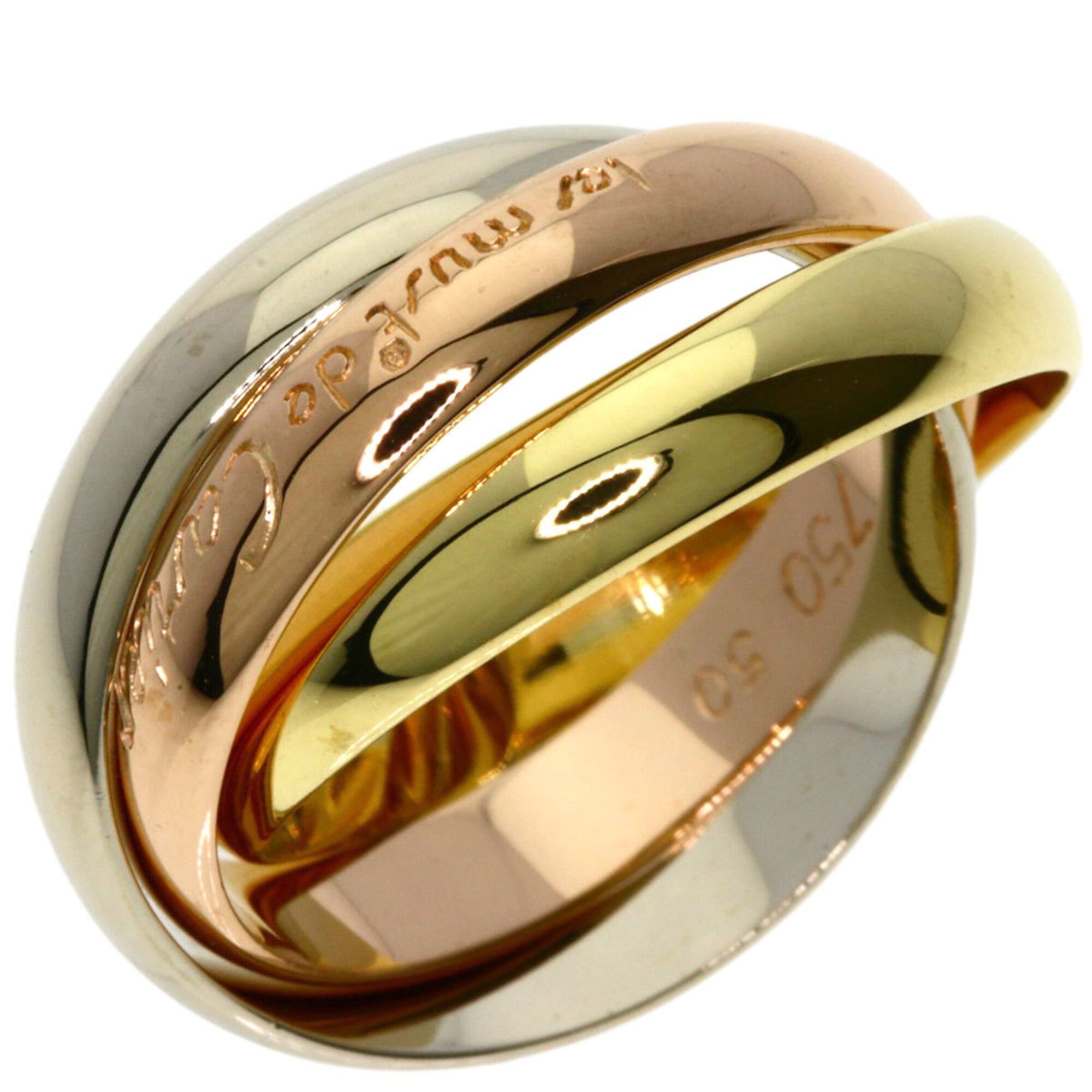 Cartier Cartier Trinity 3-Color Ring #50, 18K Yellow Gold/18K Pink White Gold, Women's. Size ONE SIZE - 2 Thumbnail