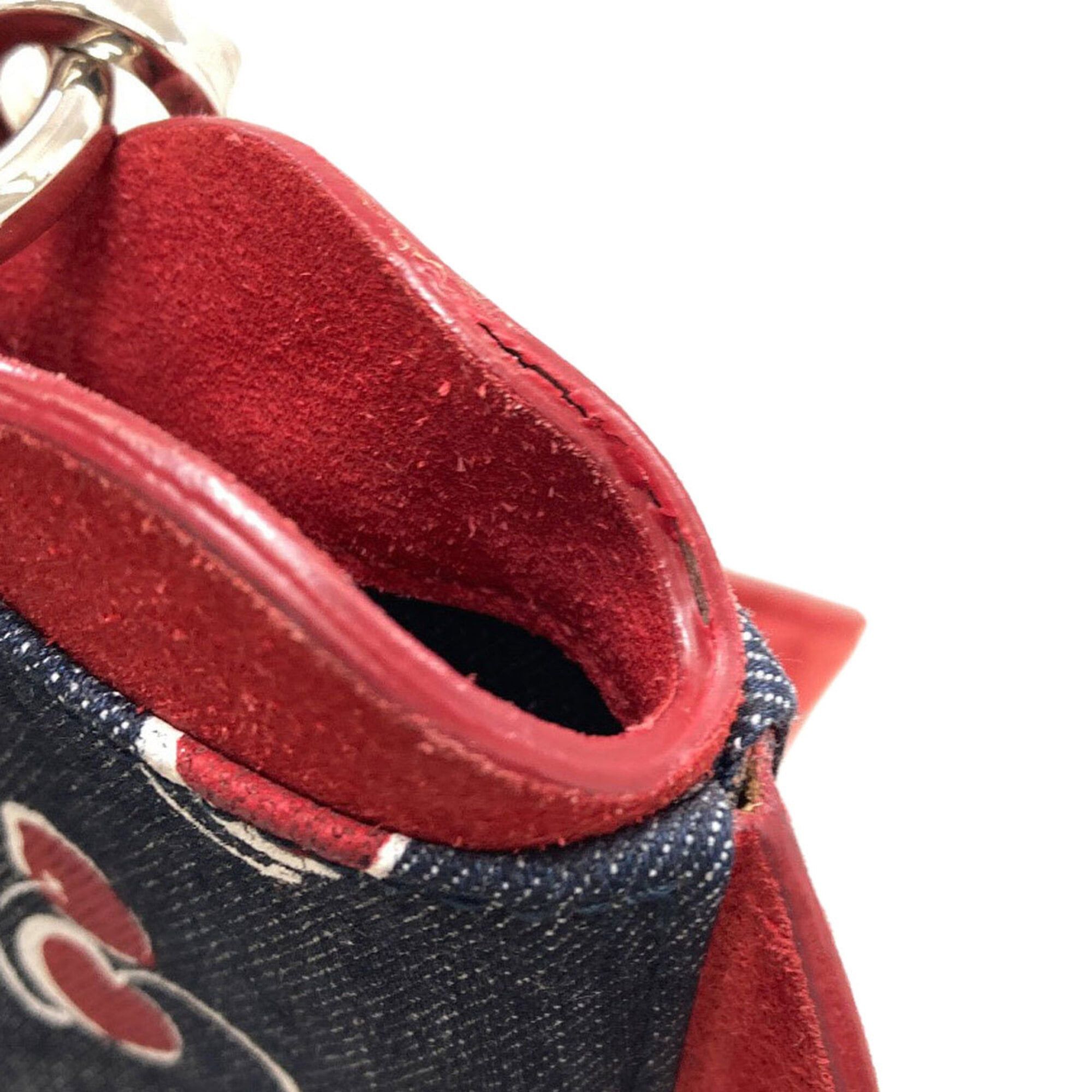 Miu Miu Miu Miu Miu Cherry Print 2-Way Shoulder Bag, Denim, Women's MIUMIU Size ONE SIZE - 16 Thumbnail