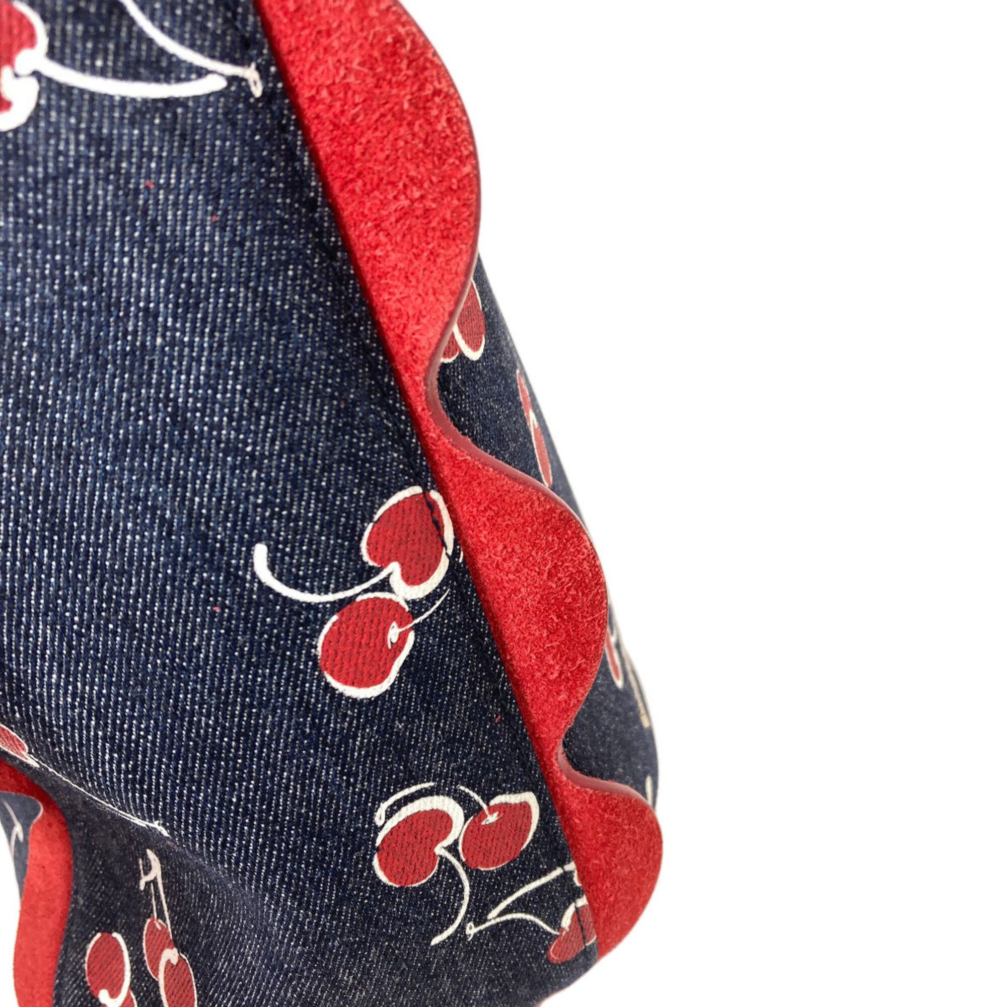 Miu Miu Miu Miu Miu Cherry Print 2-Way Shoulder Bag, Denim, Women's MIUMIU Size ONE SIZE - 12 Thumbnail