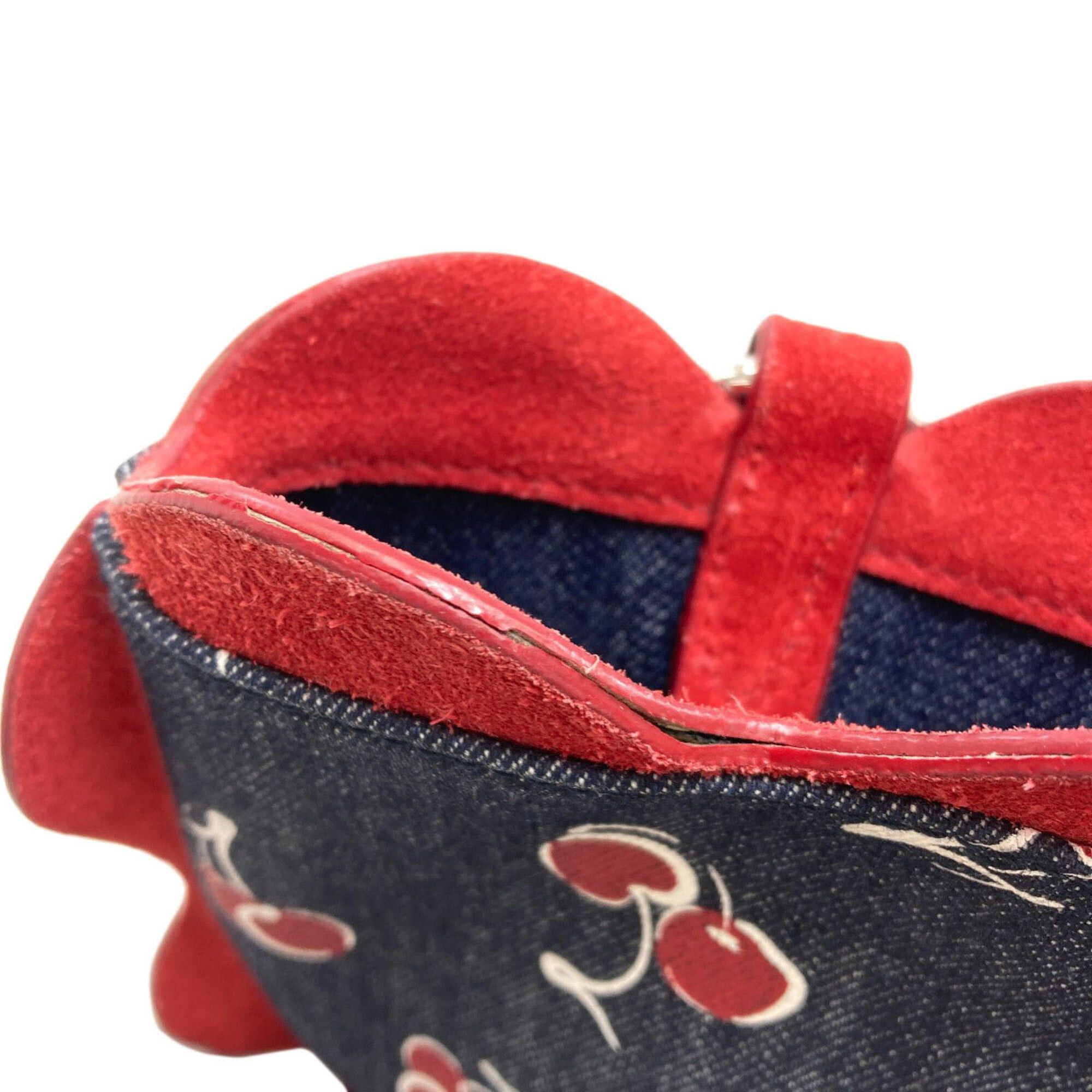 Miu Miu Miu Miu Miu Cherry Print 2-Way Shoulder Bag, Denim, Women's MIUMIU Size ONE SIZE - 15 Thumbnail