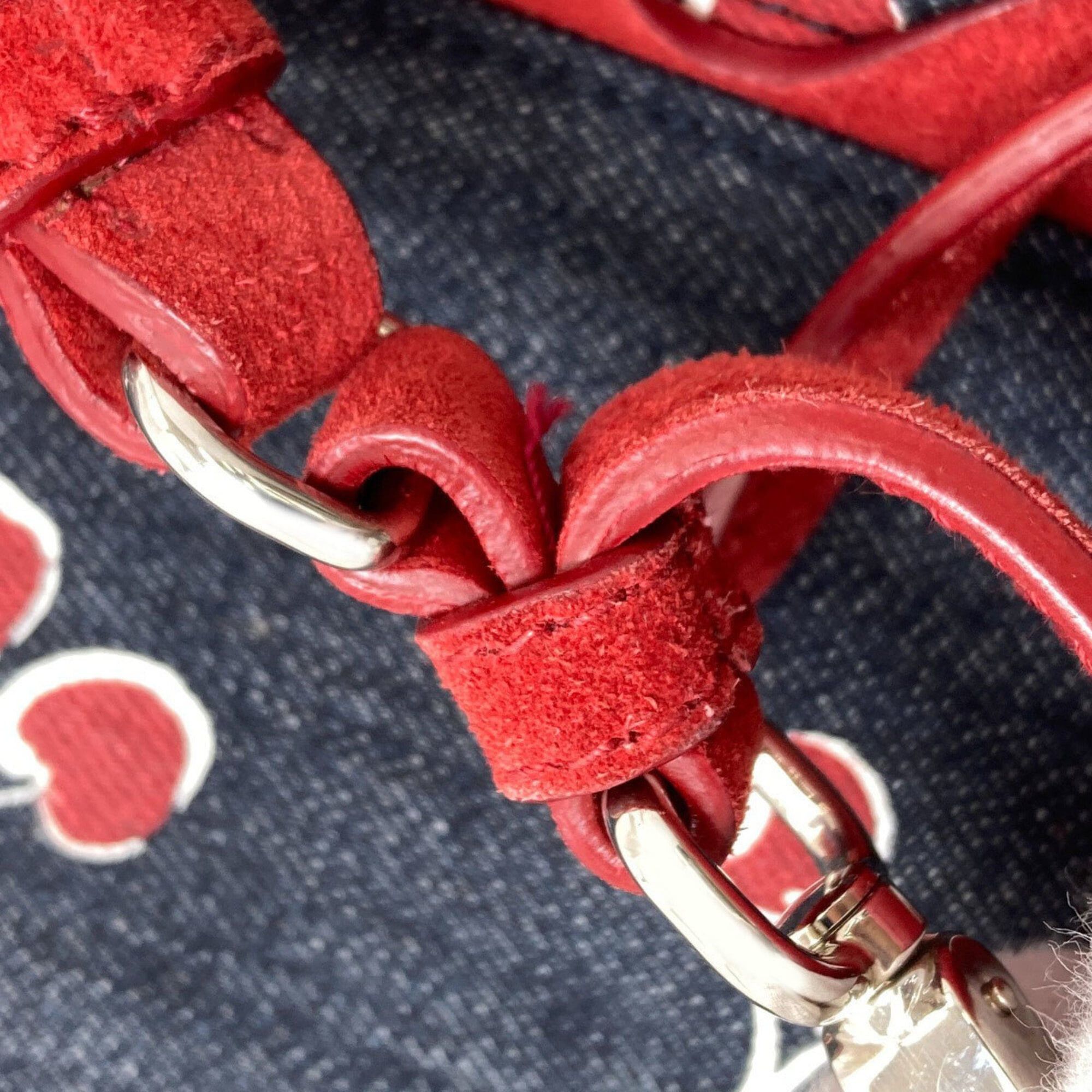 Miu Miu Miu Miu Miu Cherry Print 2-Way Shoulder Bag, Denim, Women's MIUMIU Size ONE SIZE - 19 Thumbnail