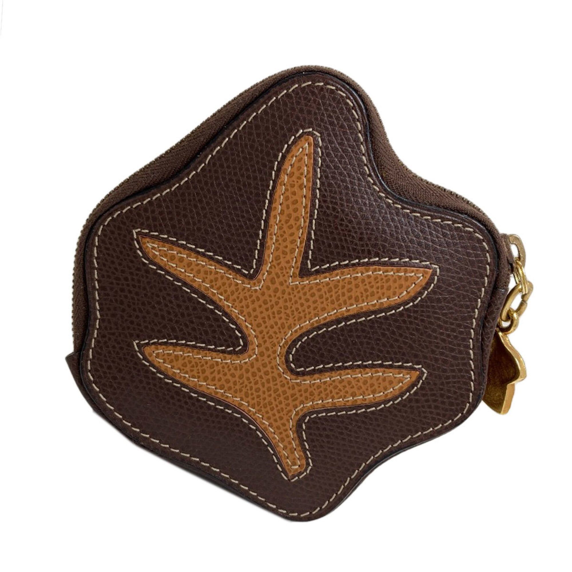 Celine Celine autumn leaves motif coin case, leather, women's. Size ONE SIZE - 2 Thumbnail