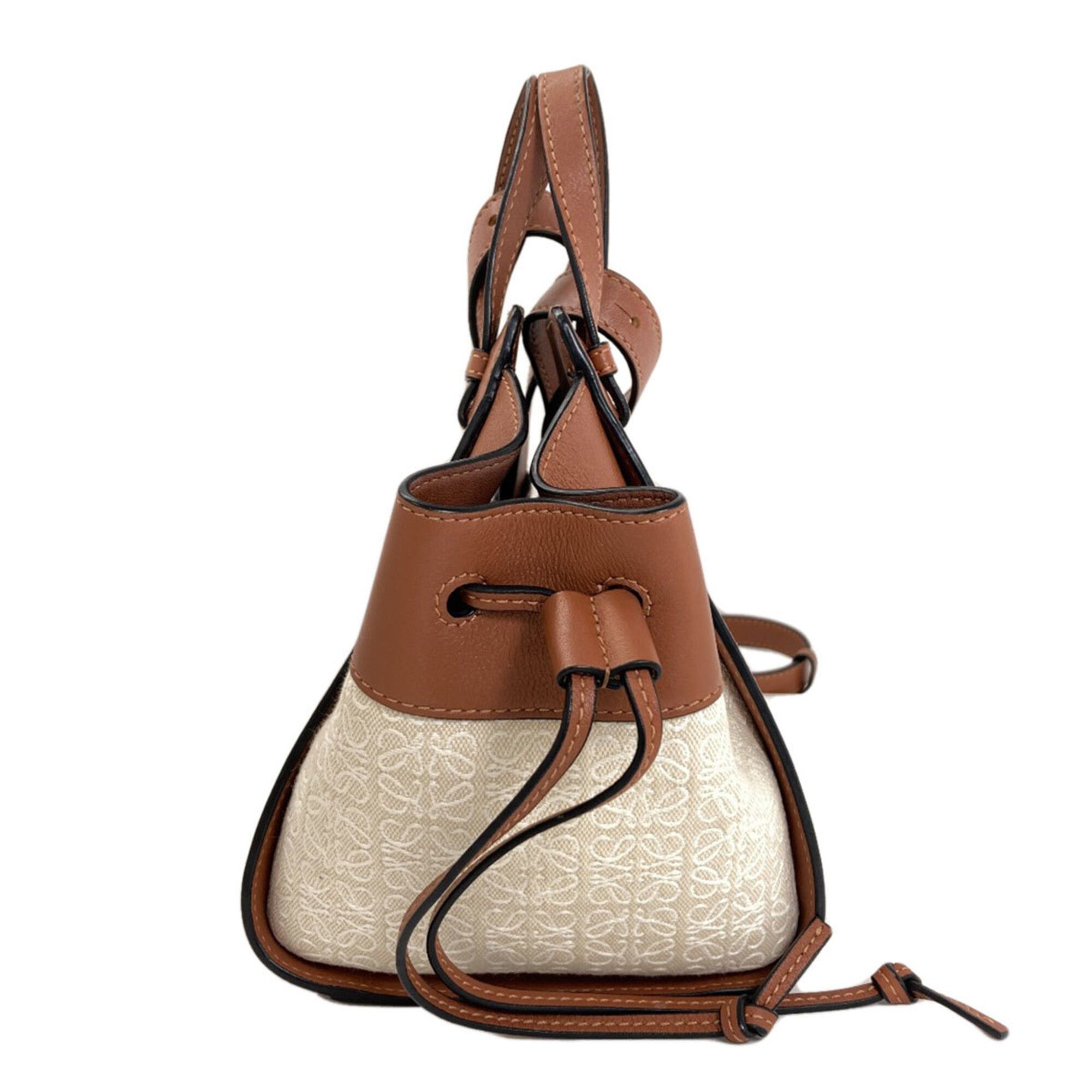 Loewe Loewe Hammock 2-Way Handbag, Canvas/Calfskin, Women's LOEWE Size ONE SIZE - 3 Thumbnail